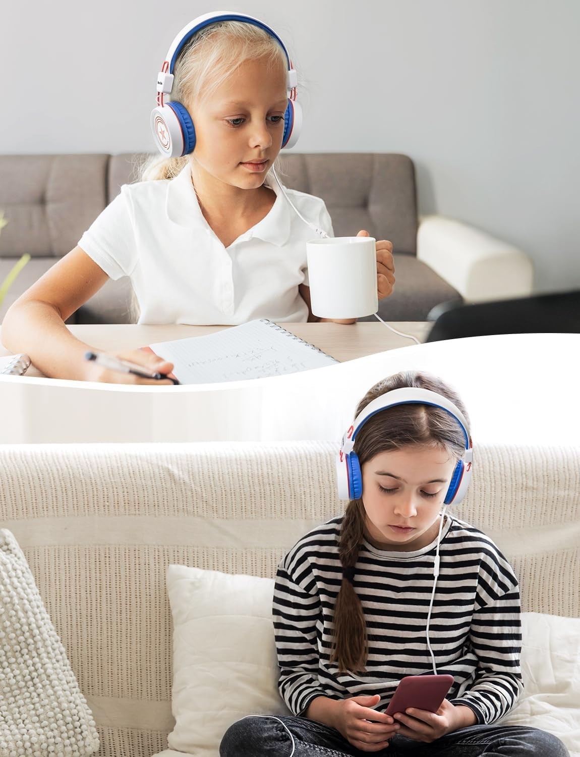 Comfortable Kids Headphones with Sound Isolation & Built-in Mic – Travel Ready