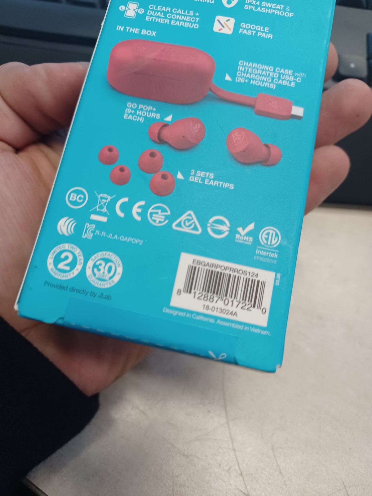 JLab – GO Air POP True Wireless In-Ear Headphones – RED 18-013024A
