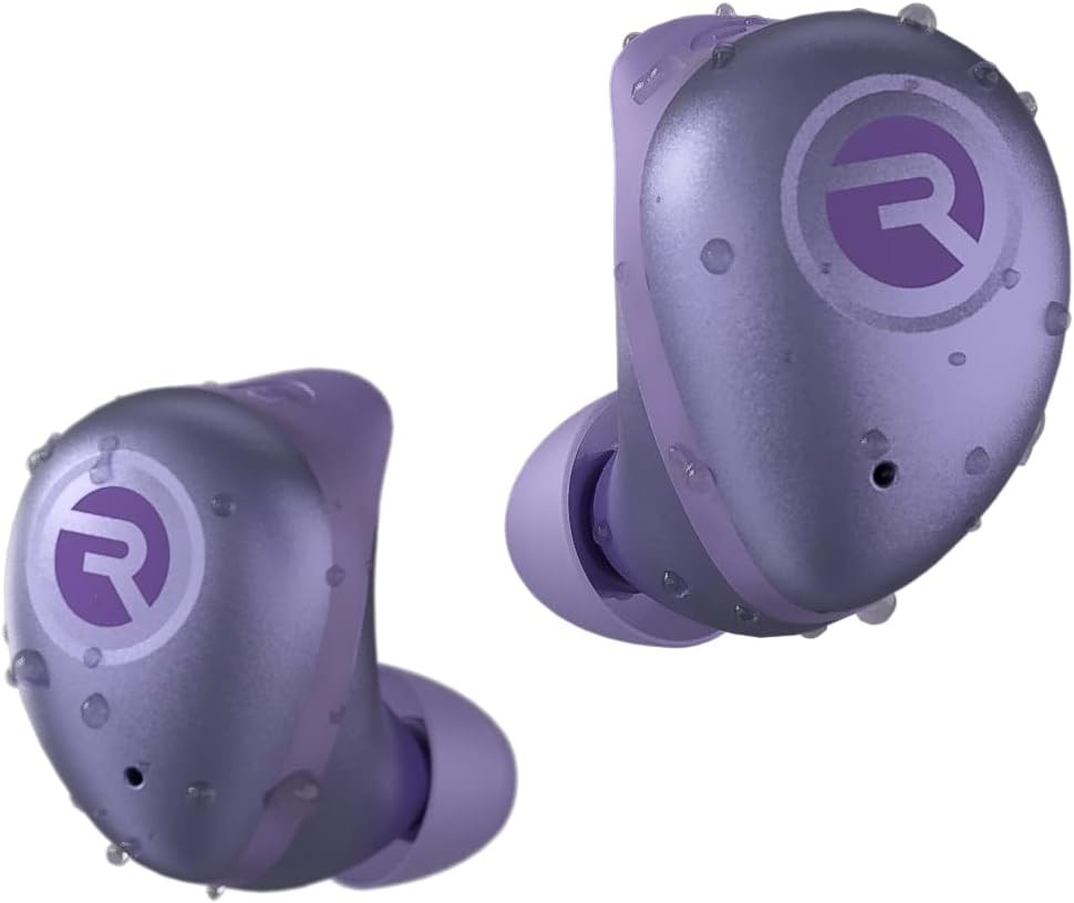 Raycon Fitness Bluetooth True Wireless Earbuds with Built in Mic 56 Purple
