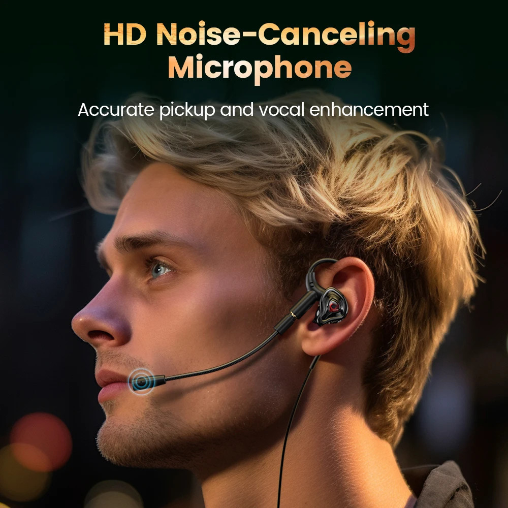 90° Elbow Wired Earphone 3.5Mm/Type C Headphone HD Noise-Canceling Dual Micropho