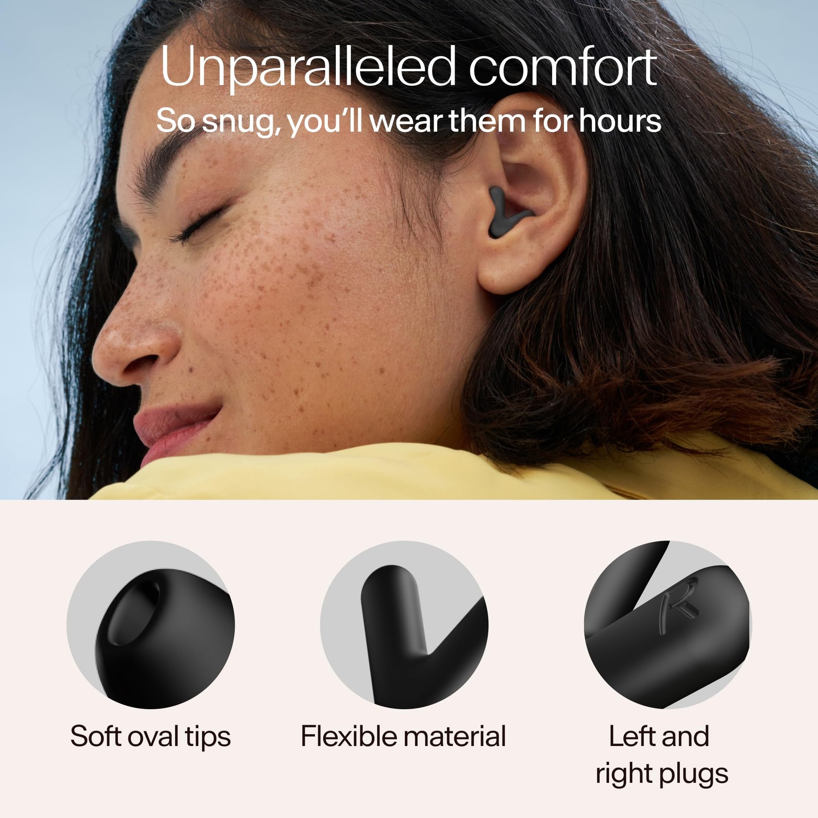 Alpine Silence Earplugs Noise Reduction Earplug V-Shape Snug Fit Soft Oval Tip