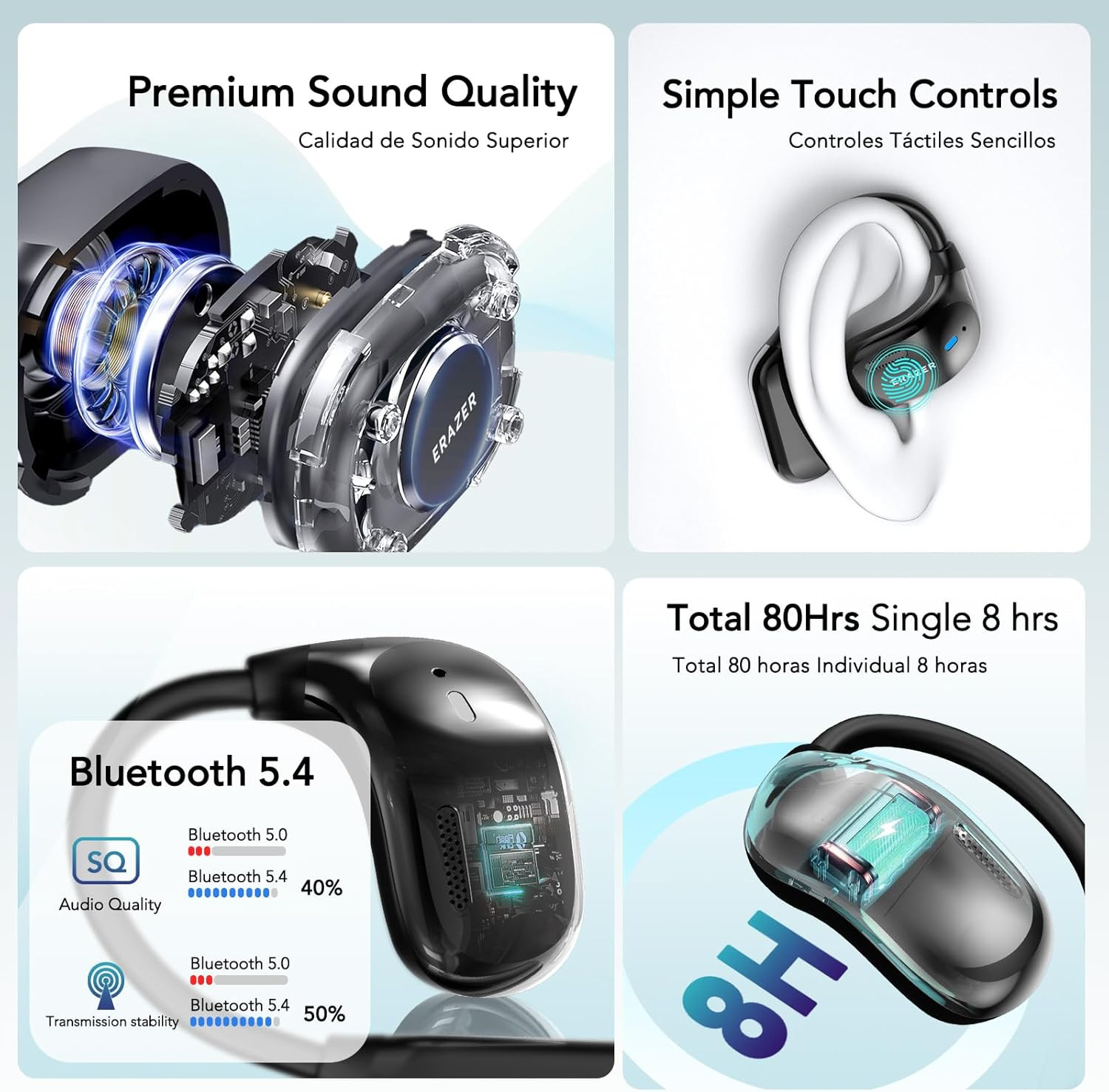 Auriculares traductor IA tiempo real 135 idiomas pantalla tactil bluetooth viaje