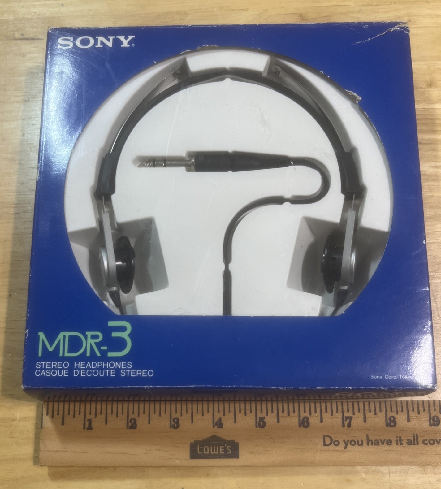 Vintage 1980s NOS SONY MDR-3 STERIO HEADPHONES -TESTED WORK -ORIGINAL PACKAGING