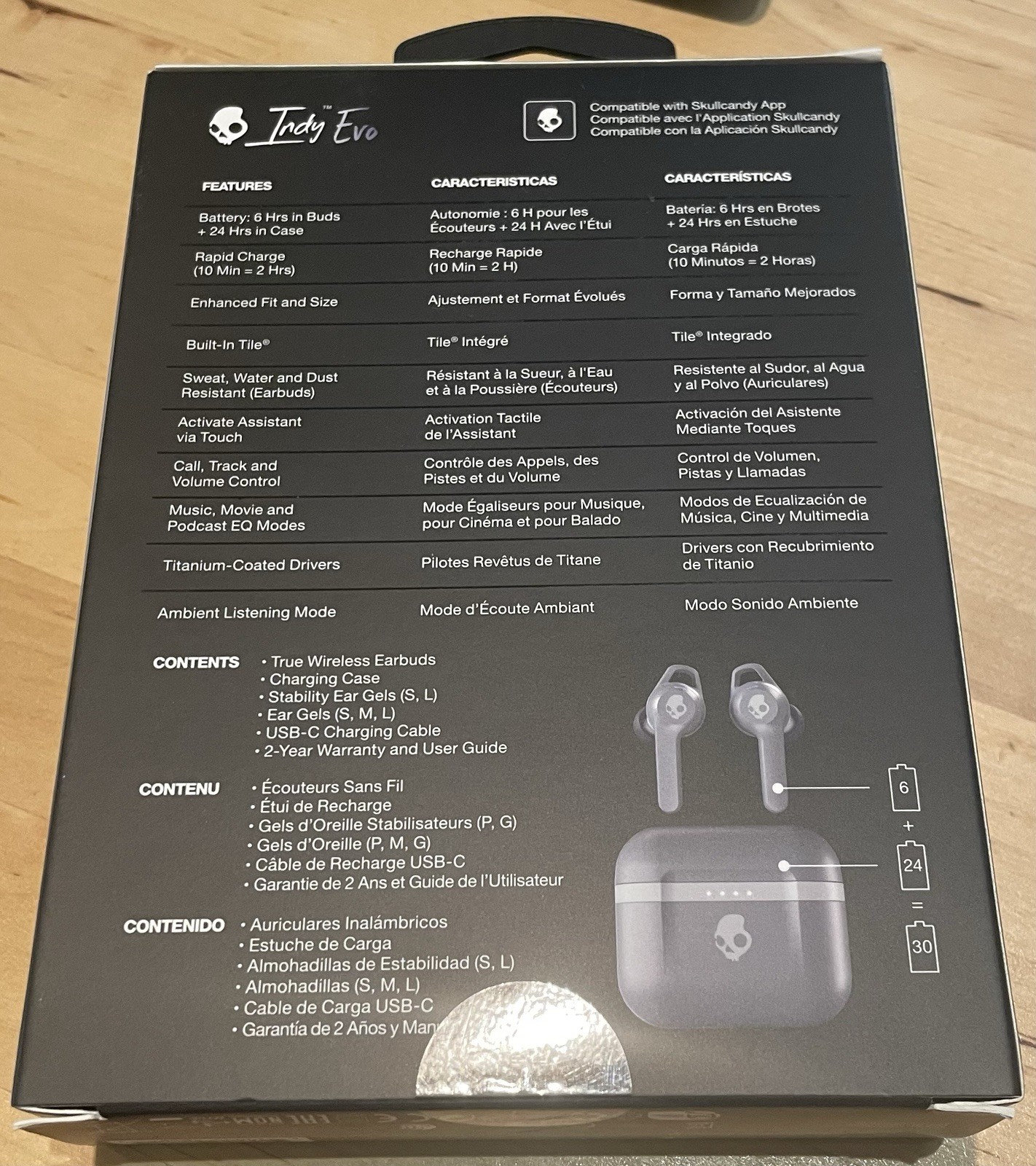 Skullcandy Indy Evo True Wireless Bluetooth Headphones – Chill Gray NEW SEALED
