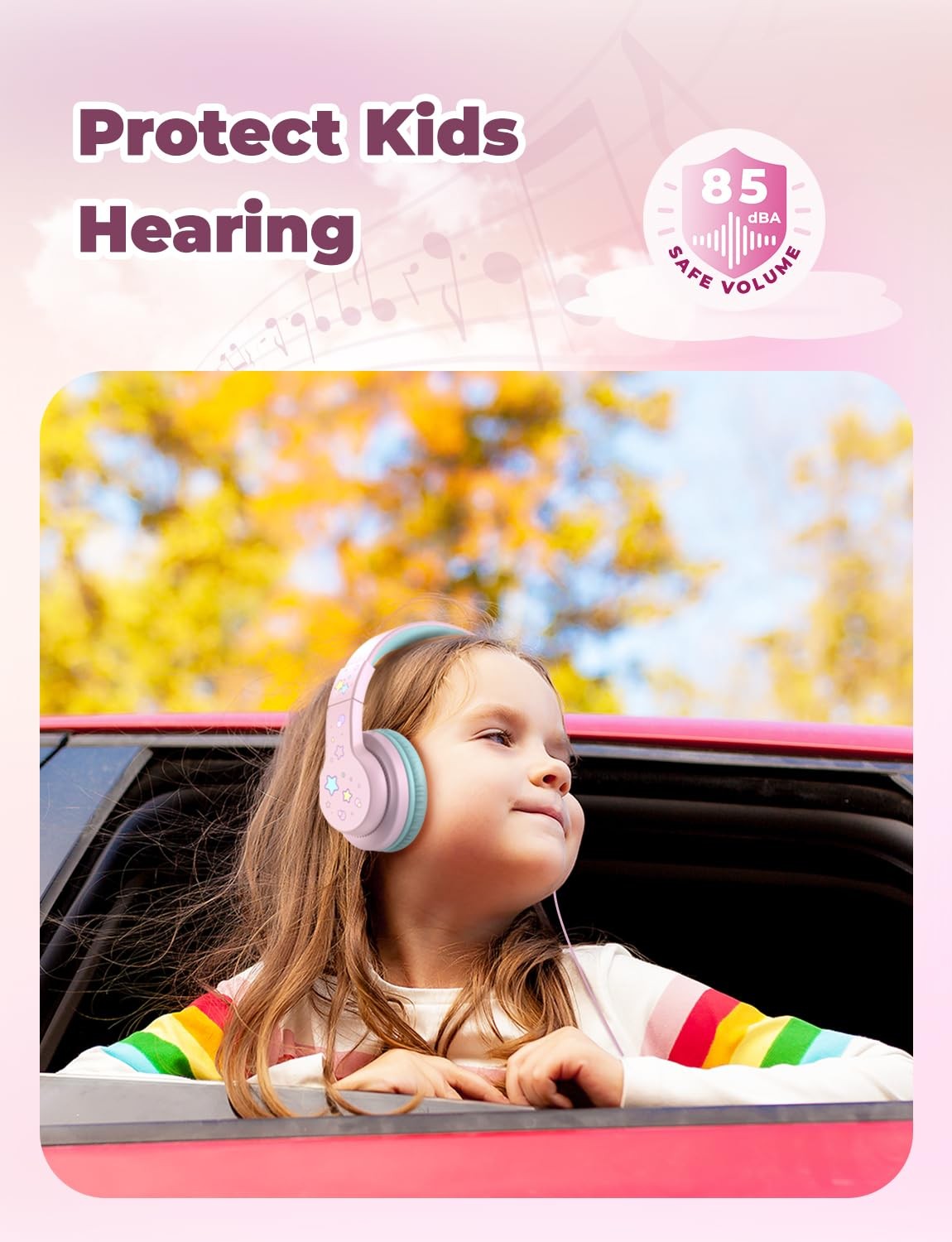iClever Kids Headphones for School/Travel with Safe Volume 85dBA, HS19S Stere…