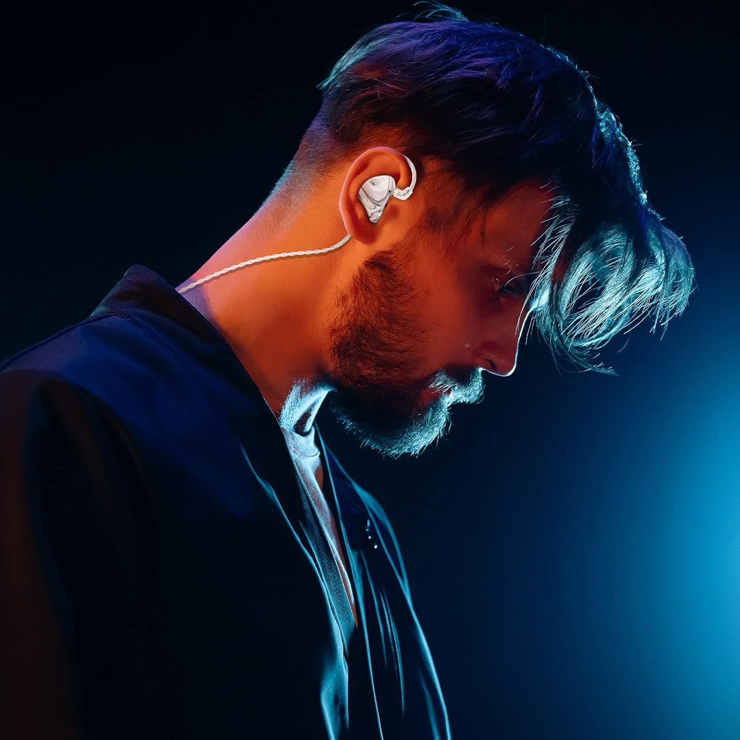 MMCX Triple Driver In-Ear Monitors with Rich Bass, Hifi Stereo IEM Earphones wit