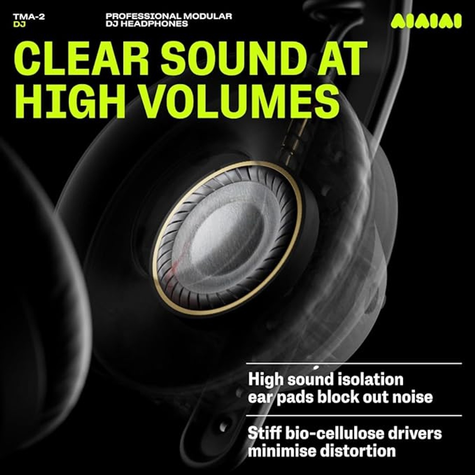 AIAIAI TMA-2 DJ Modular Headphones 075002 Biocell Diaphragm DJ Preset 40mm 32Ohm