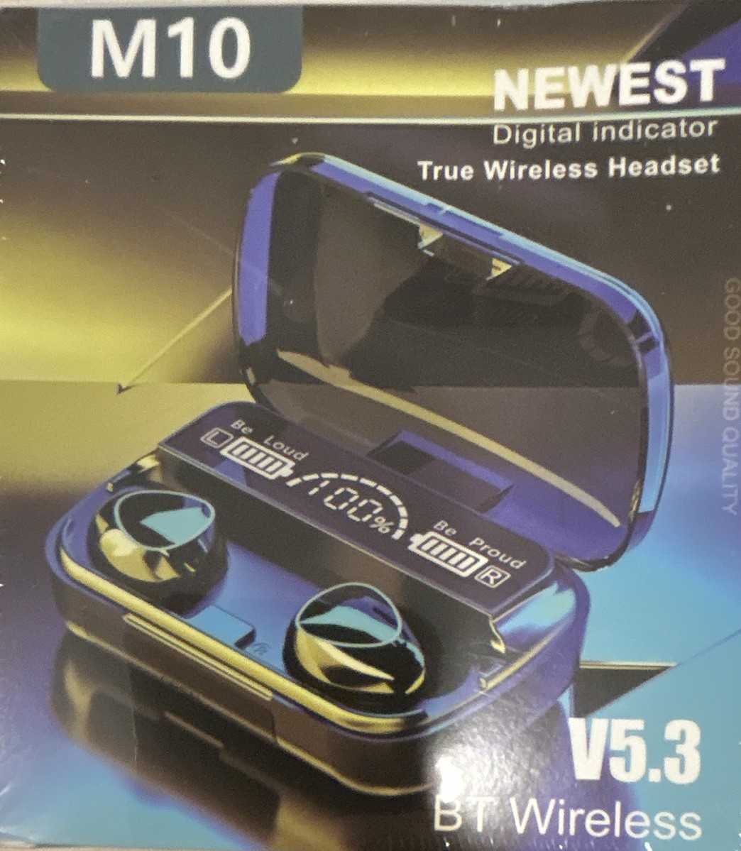 Bluetooth Earbuds Digital Display Case Black/Blue
