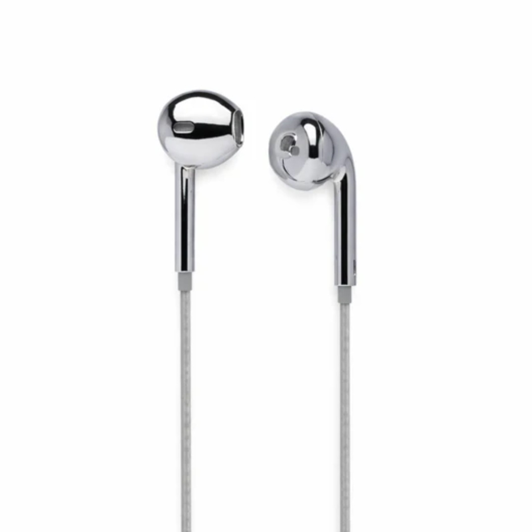 CHROME FINISHED WIRED EARBUDS