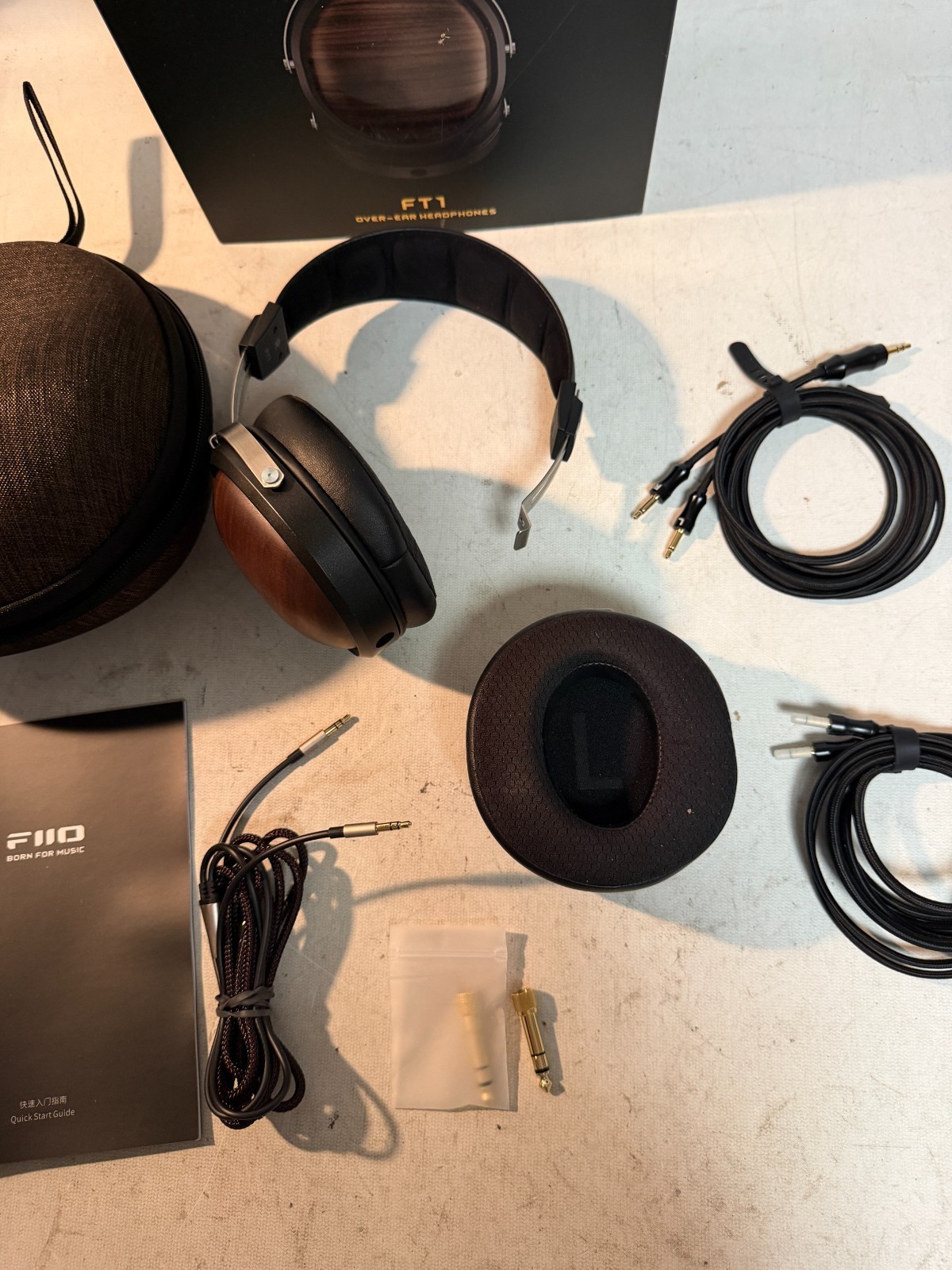 FiiO FT1 32Ω Large Dynamic Driver Headphones with Solid Wood Cups – AS IS