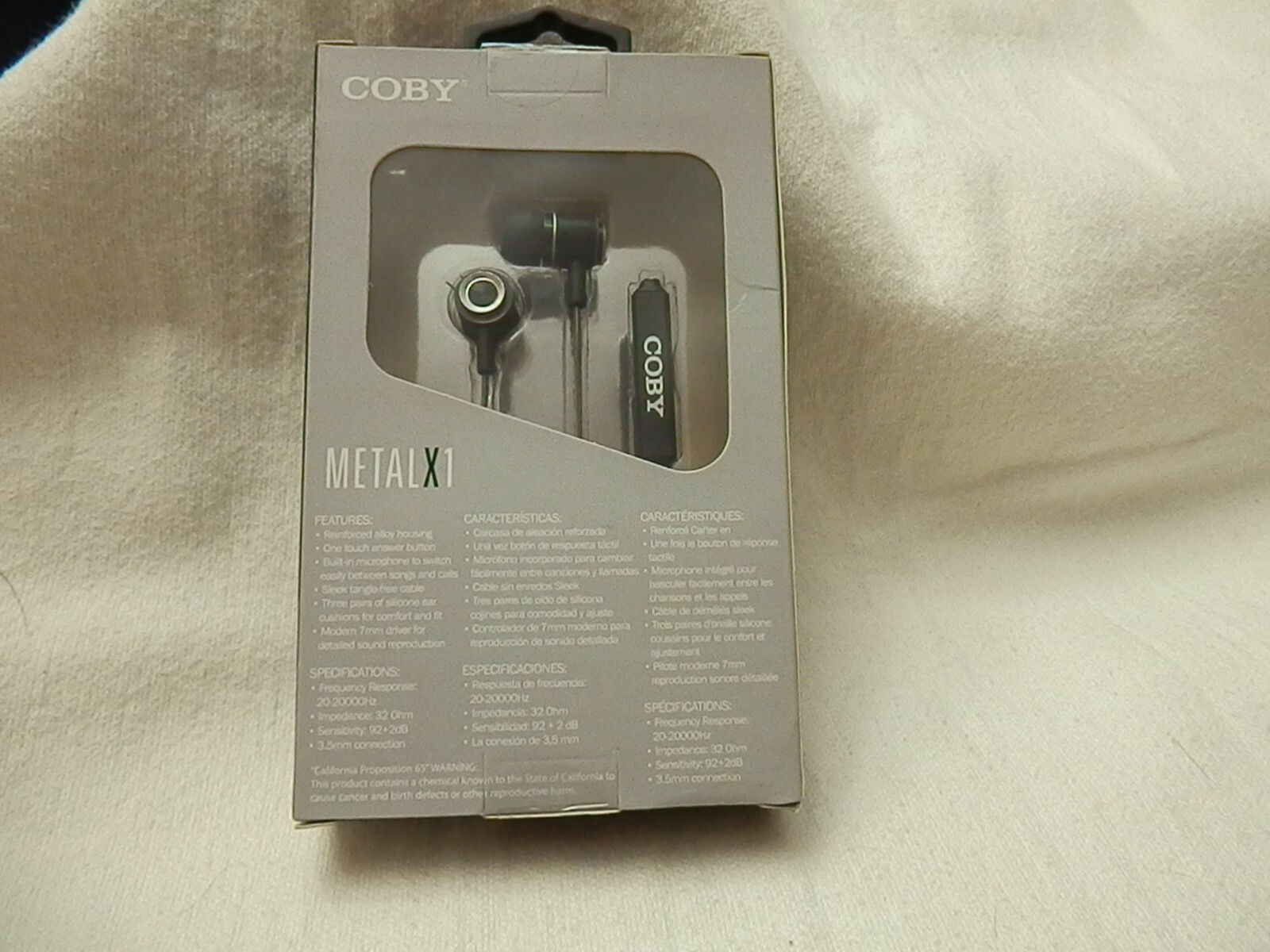 COBY Metal X1 CVE-201-Coby Tangle Free Stereo Earbuds With Mic Assorted Colors