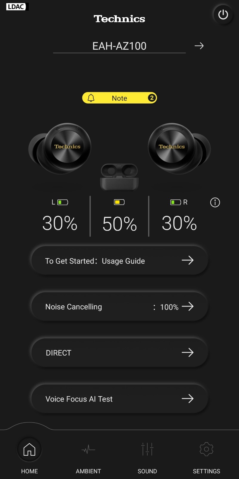 Technics EAH-AZ100 True Wireless Bluetooth Earbuds/ANC/3-Multipoint/10-hr🔋Black