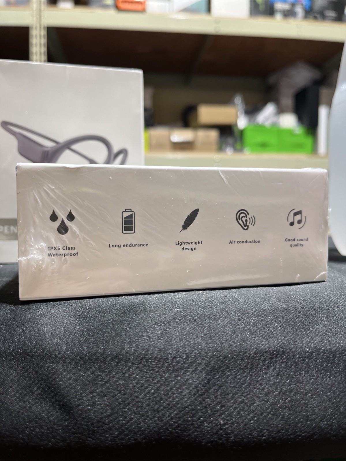 Open Ear Bone Conduction Sports Ear-Hook Headphones Bluetooth 5.4 Black IPX5