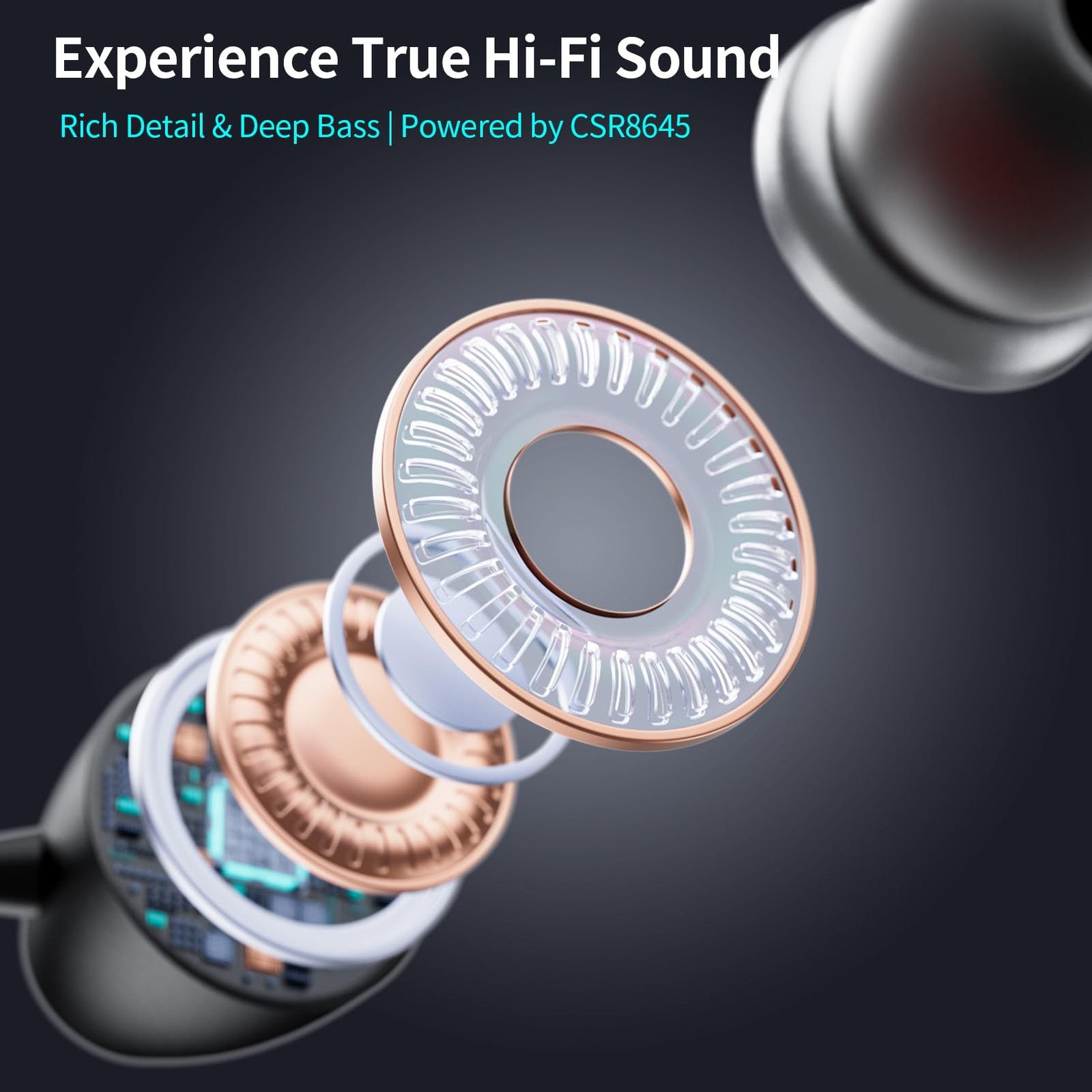 LHKLUK Neckband Bluetooth Headphones Retractable, Wireless Headset with BLACK