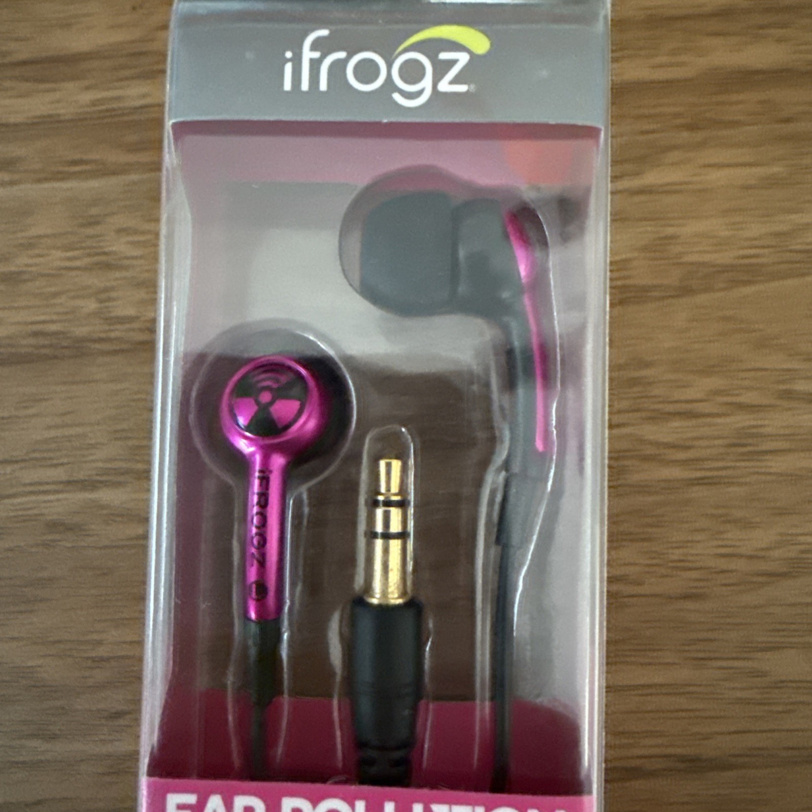 NEW iFrogz PLUGZ Ear Buds Stereo Ear Pollution Wired Plugs Hot Pink Magenta