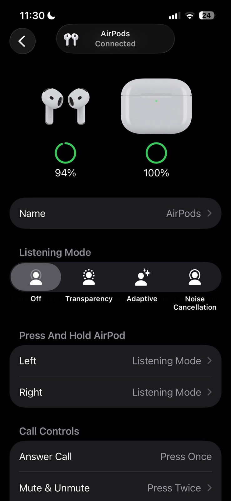 Apple AirPods 4 ANC Wireless Earbuds White Noise Cancellation Transparency Mode