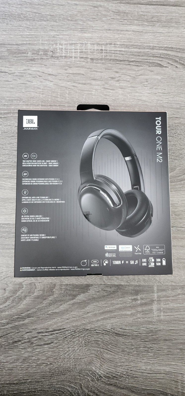 JBL Tour One M2 Wireless Over-Ear Headphones – Black