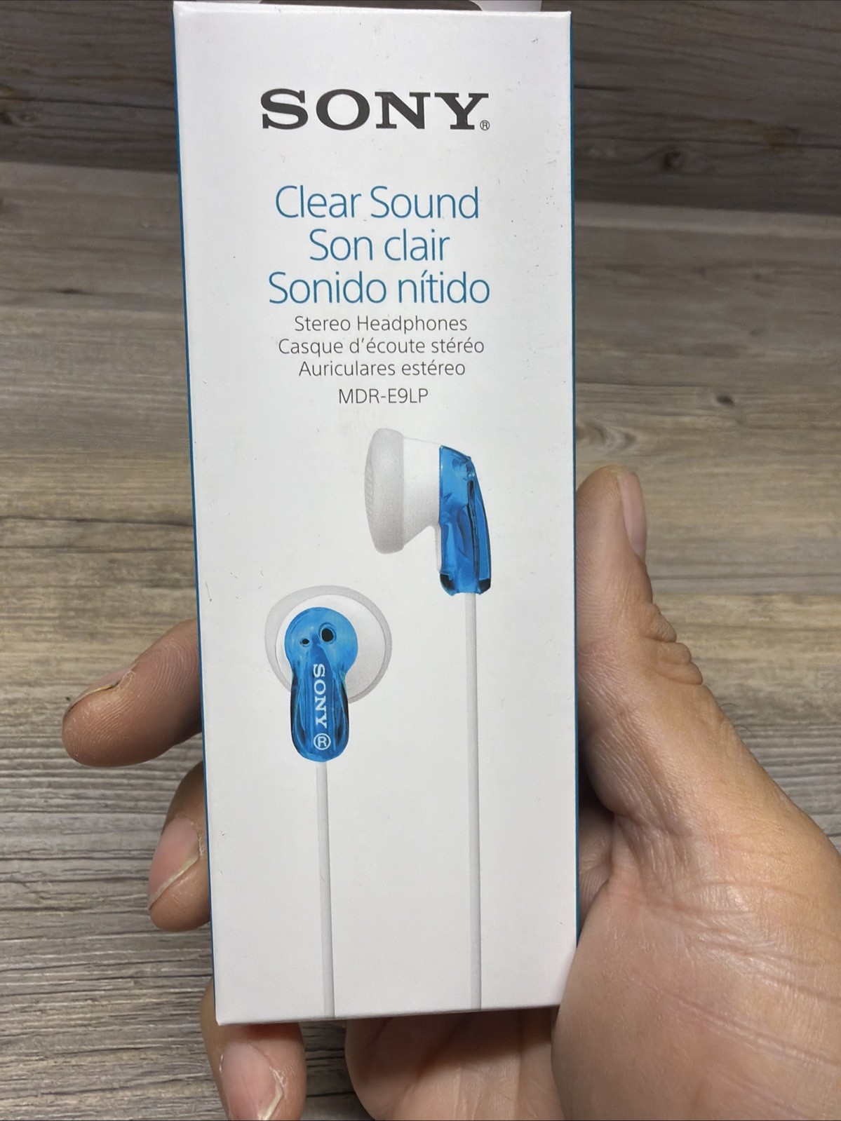 Sony MDR-E9LP Stereo Headphones Clear Sound Blue New