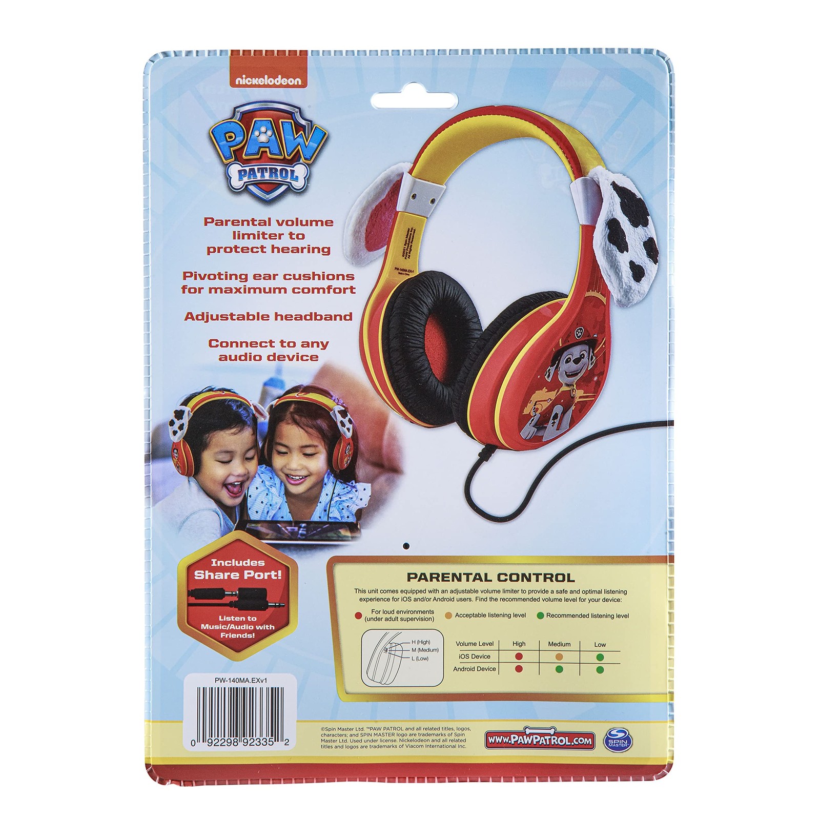 Paw Patrol Marshall Kids Headphones, Wired Headphones Compatiable with 3.5mm …