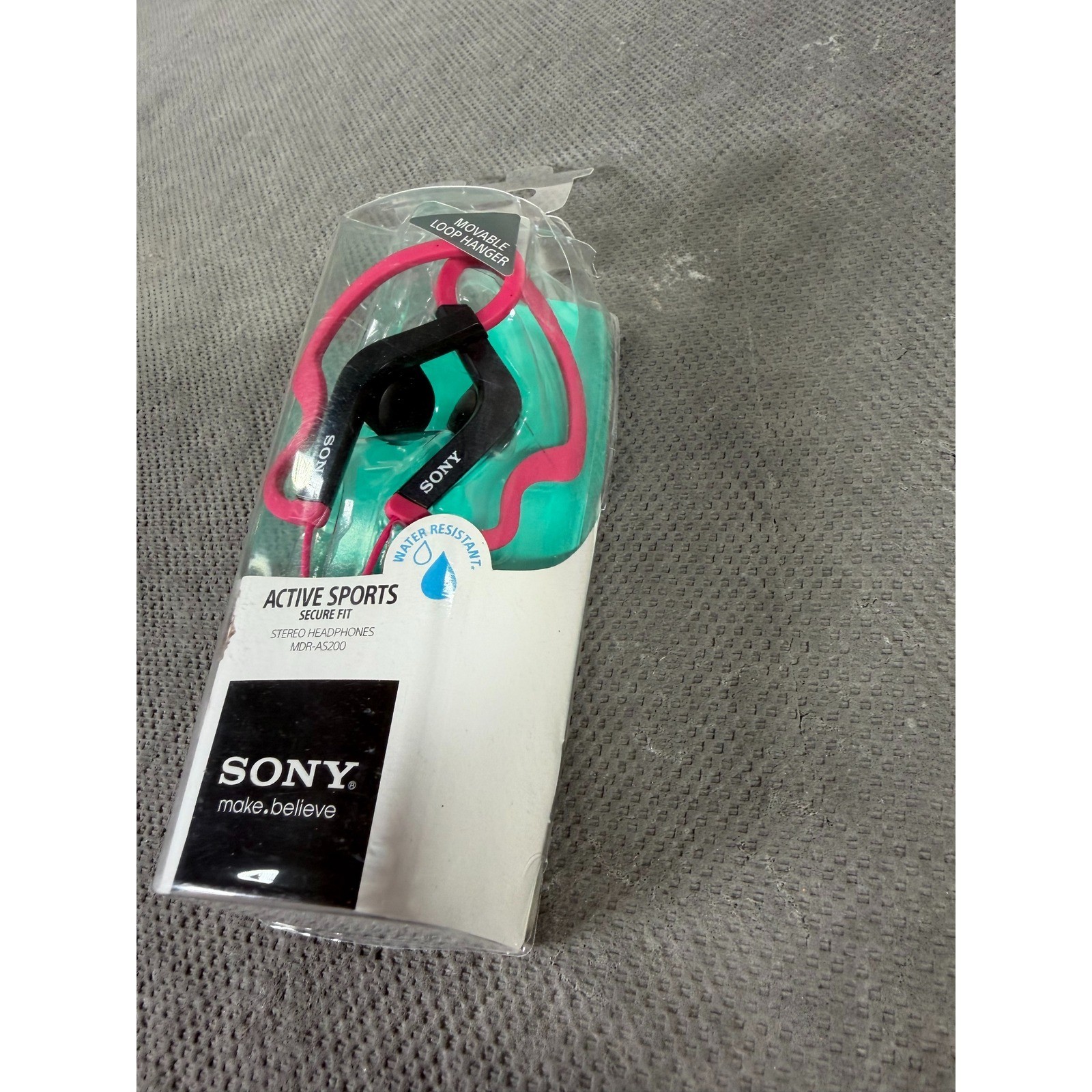 Sony MDR-AS200 Active Sports Stereo Headphones Pink Water Resistant Earbuds NEW