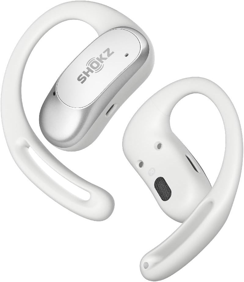 Shokz OPENFIT AIR Open Ear Bone Conduction Bluetooth Earbuds – White (T511)™