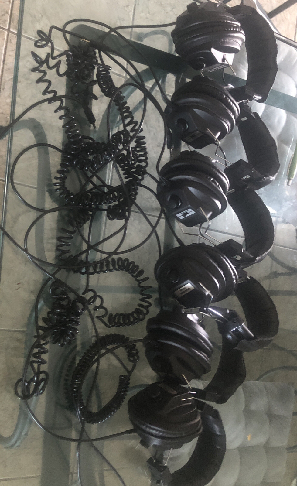 Lot Of 6 Califone 3068AV Switchable Stereo/Mono Headphones, 6 Ft Cord, School