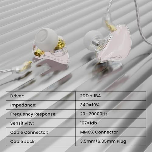 Triple Driver In-Ear Monitor Headphones, HiFi Stereo Earbuds with Powerful Bass,