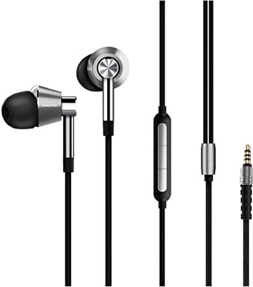 Silver Triple Driver In-Ear Earphones with High Resolution – Silver