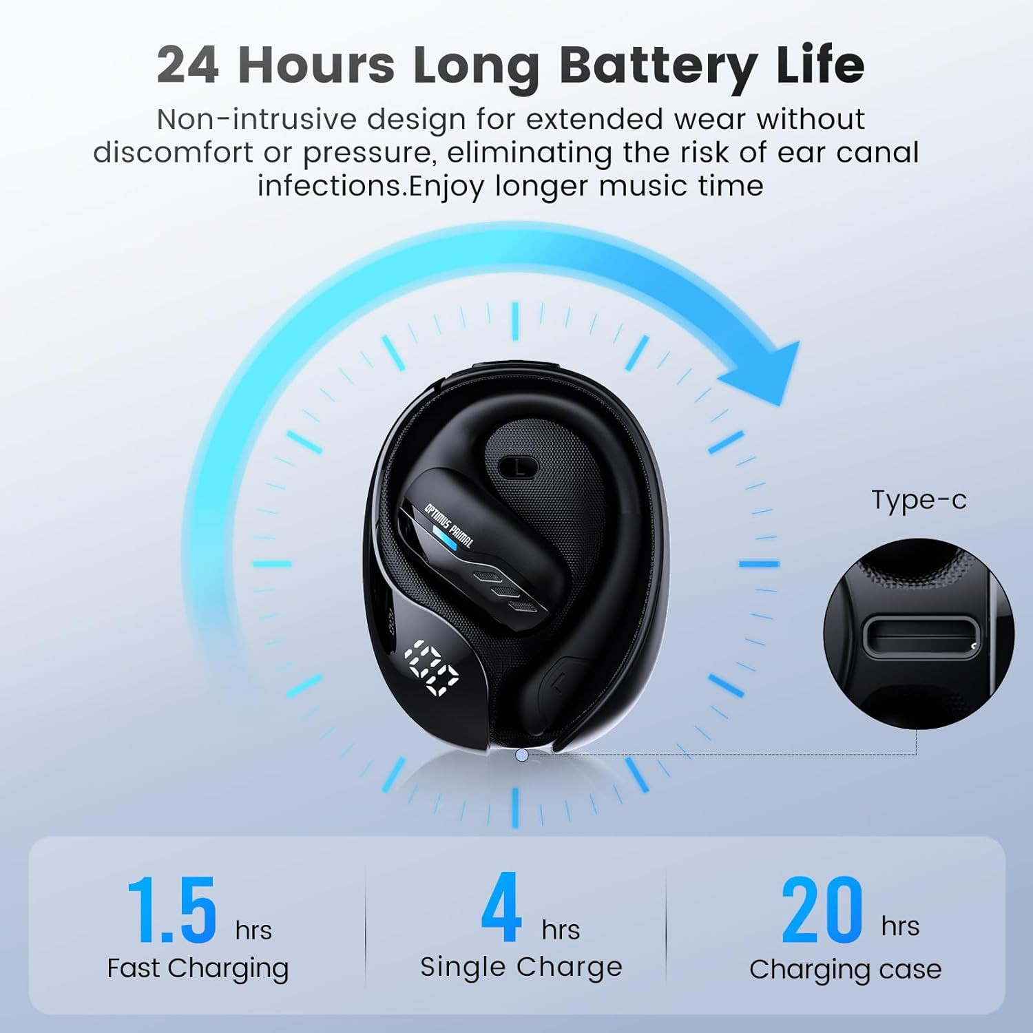 Open Ear Wireless Headphones Bluetooth 5.4 for Running & Workouts, over the Ear