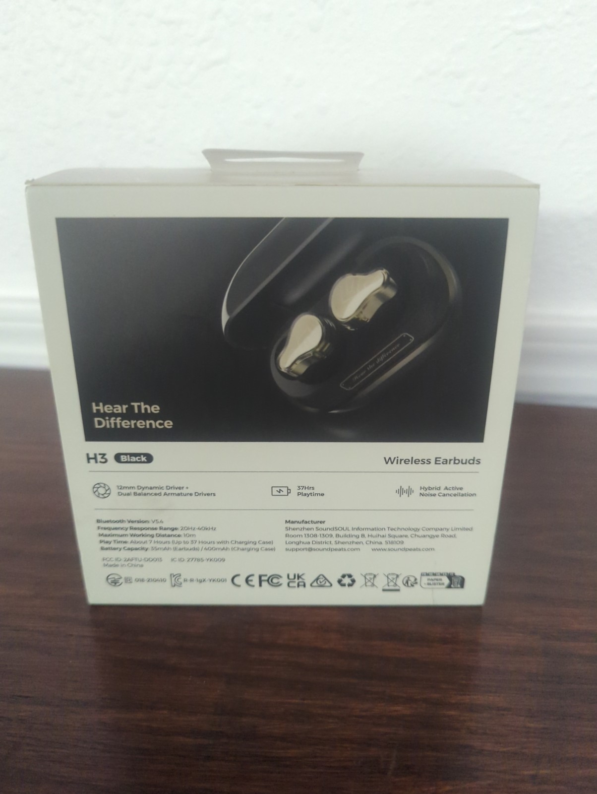 SoundPEATS H3 AI Hybrid 3 Driver Wireless Earbuds 12mm BT 5.4 55dB Adaptive ANC