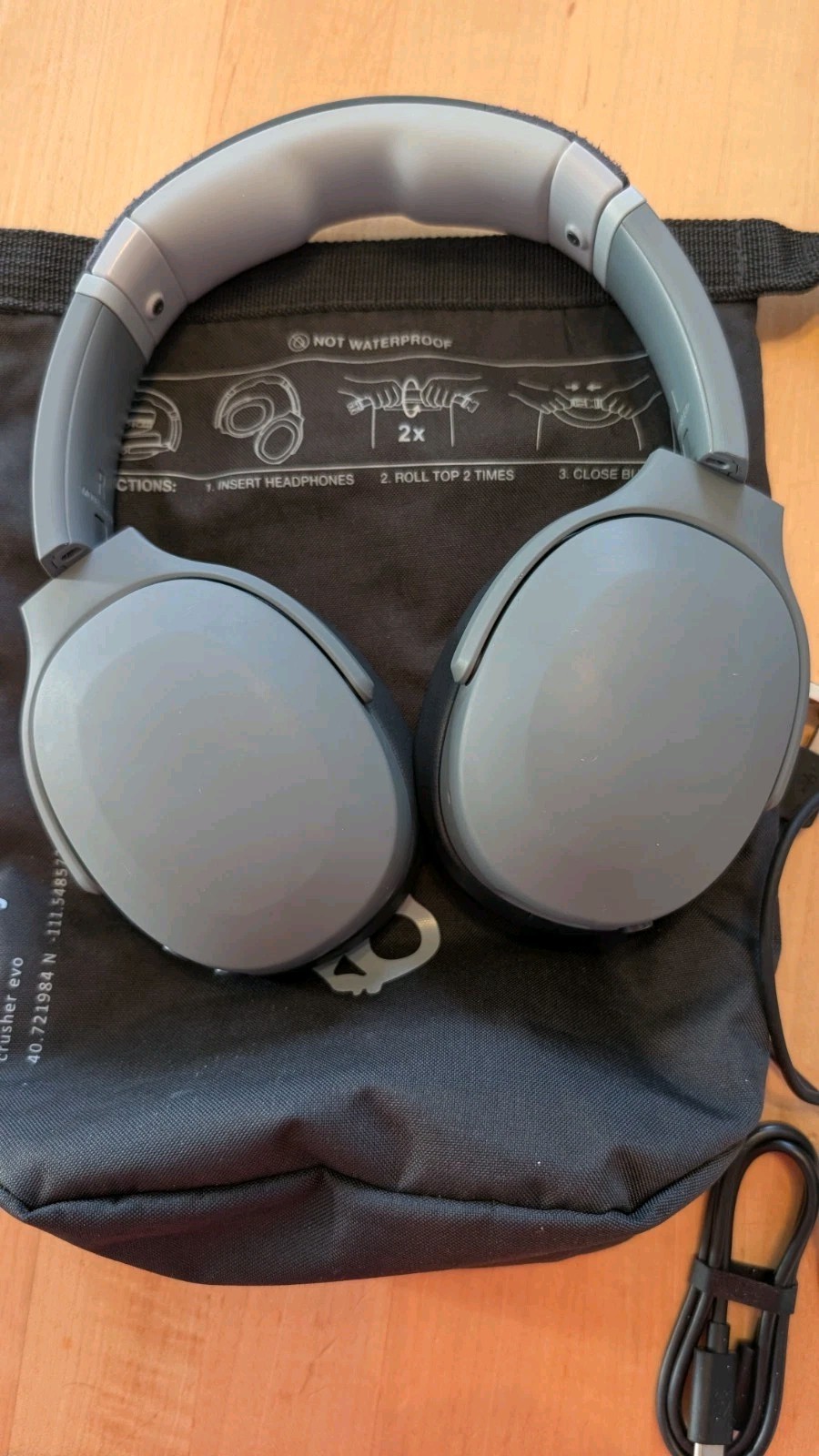 Skullcandy Crusher Evo Wireless Bluetooth Headhones, Flat-Folding OverEar Design