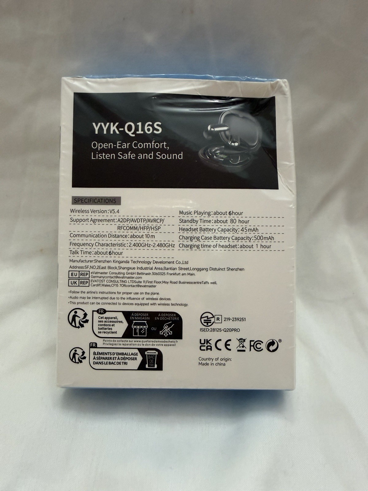 AI Translate Open Ear Bluetooth Headphones YYK-Q16S Wireless Ear Hook Headset