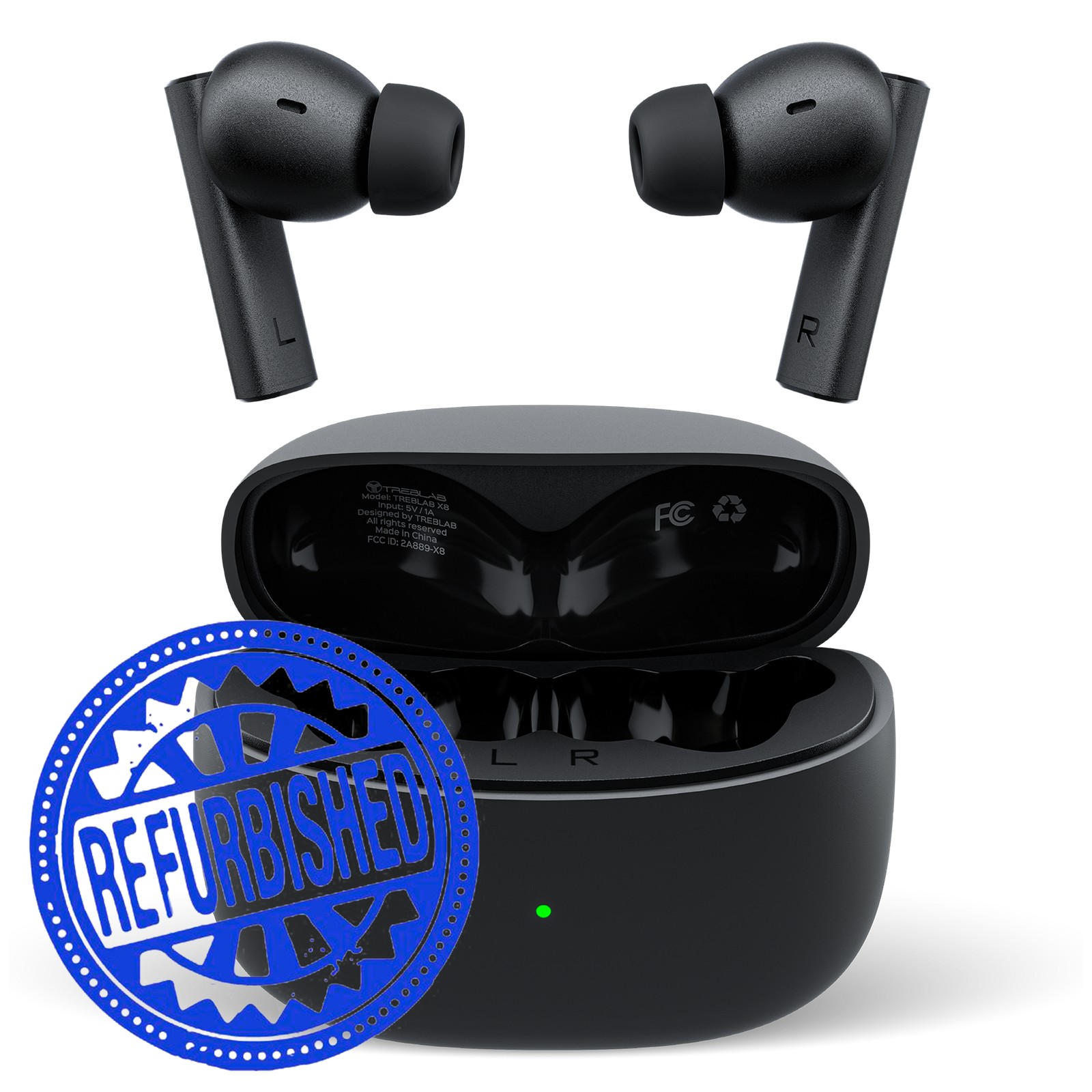 TREBLAB X8 – True Wireless Earbuds, Dual ENC Mics for Calls, IPX5, 40H Play