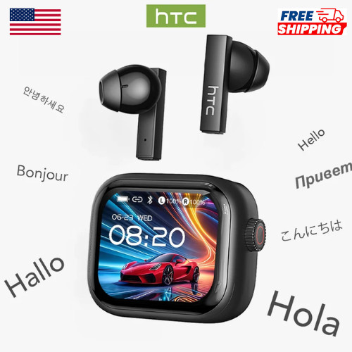 HTC NE40 Bluetooth 6.0 Wireless Translation Earphones, IPX4, Long Battery Life