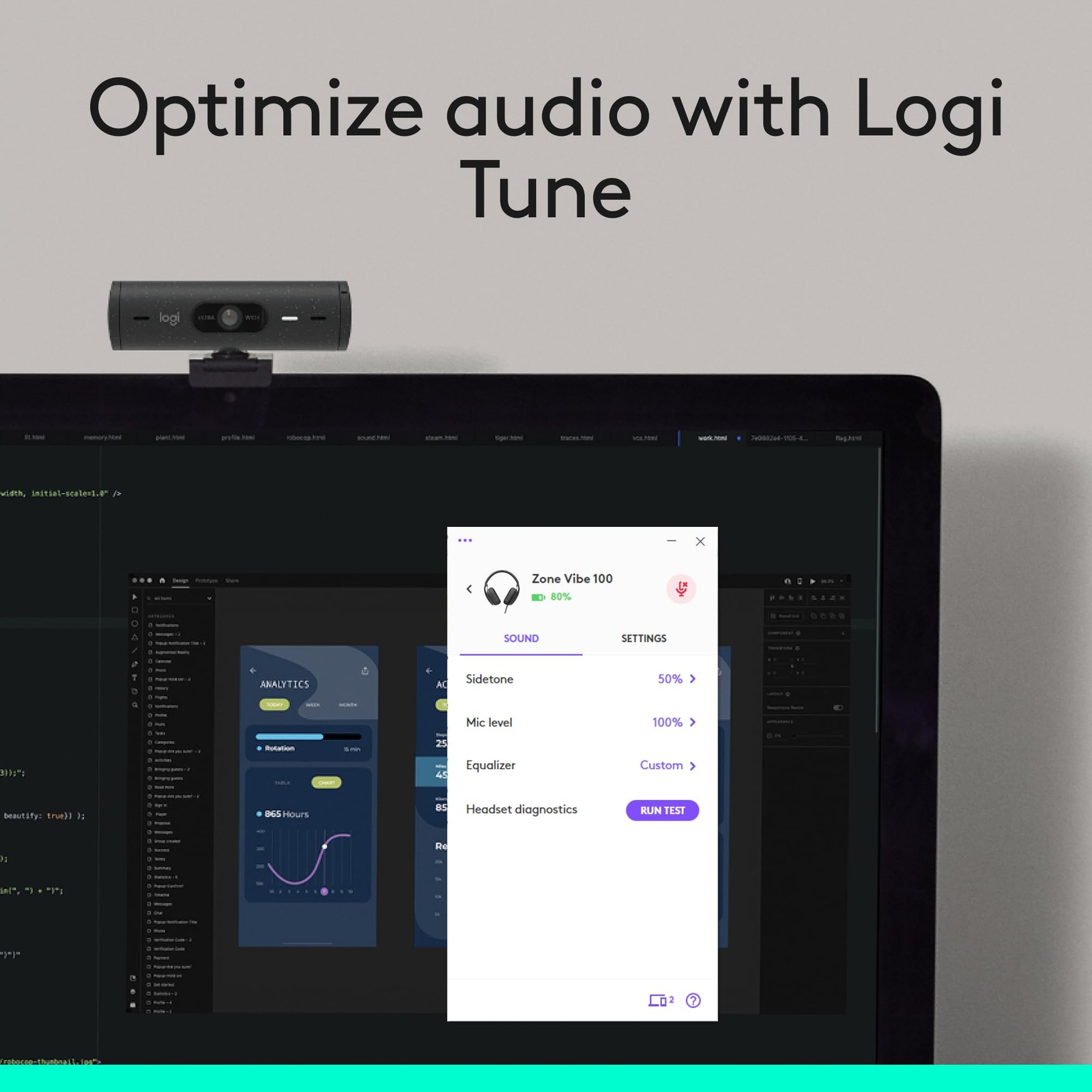 Logitech Zone Vibe 100 Wireless Headphones – Noise Canceling – Graphite