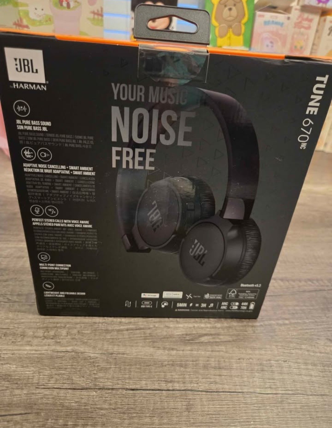 JBL Tune 670NC Bluetooth Wireless On-Ear Noise-Cancelling Headphones, Black