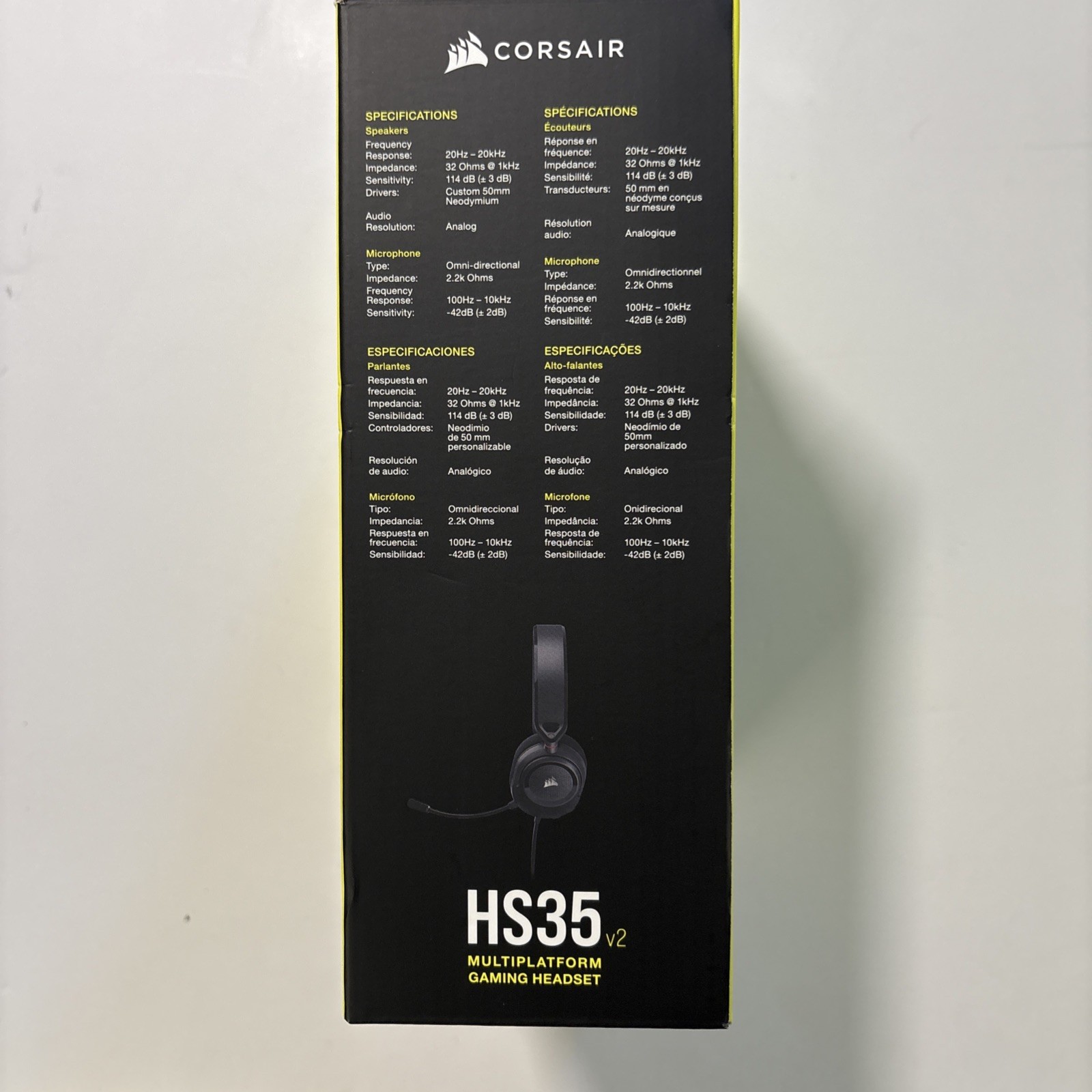 Corsair HS35 V2 Stereo Wire Multiplatform Gaming Headset Red With Mic NIB Sealed