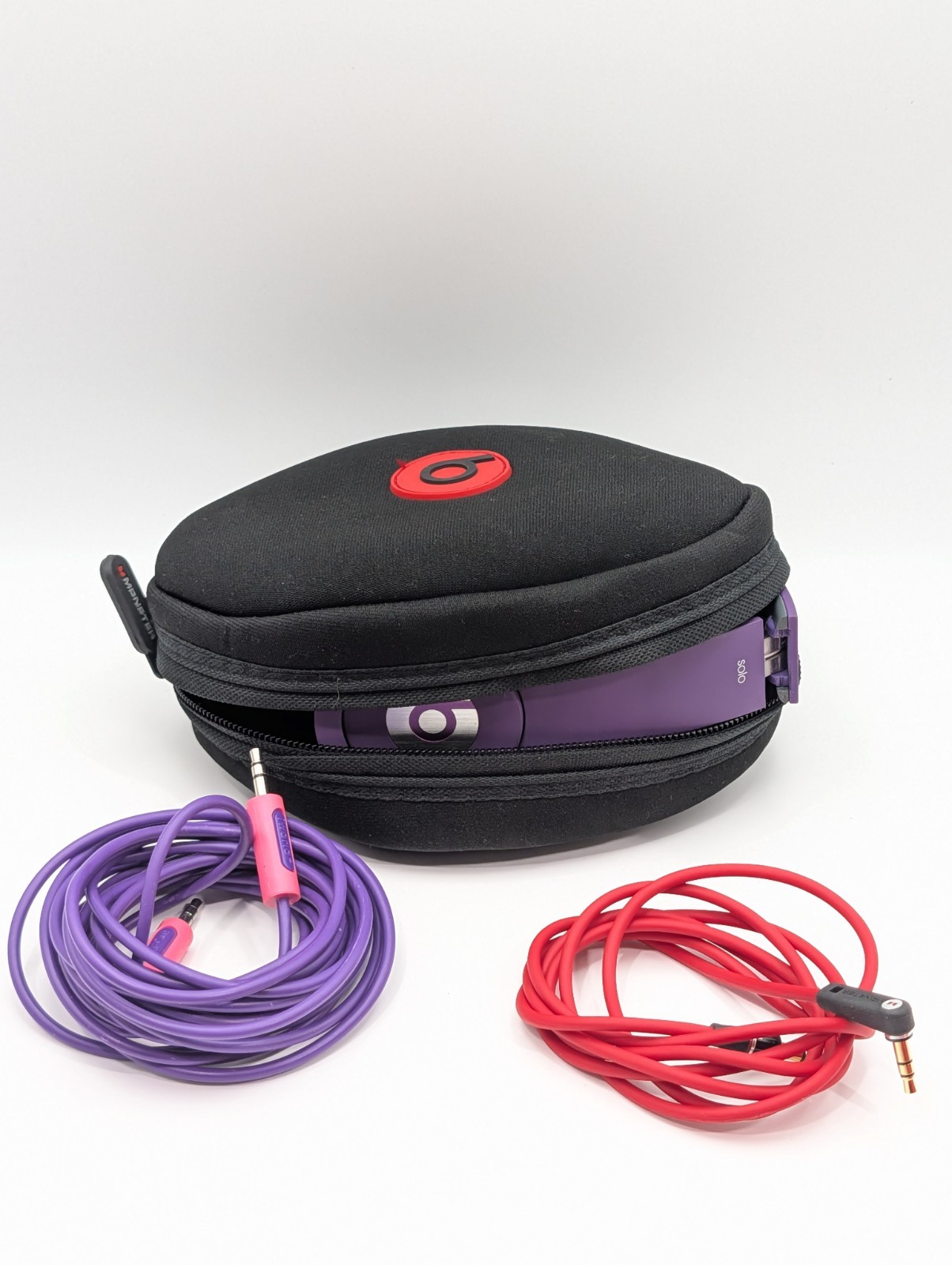 Beats by Dr. Dre JustBeats Solo Purple Gray Foldable Headphones 3.5mm Mic