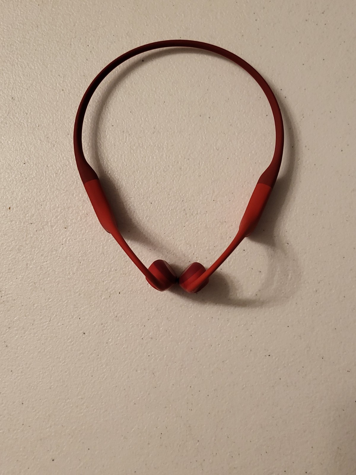 Shokz OpenRun Bone Conduction Sport Bluetooth Red Headphones No Charging Cable