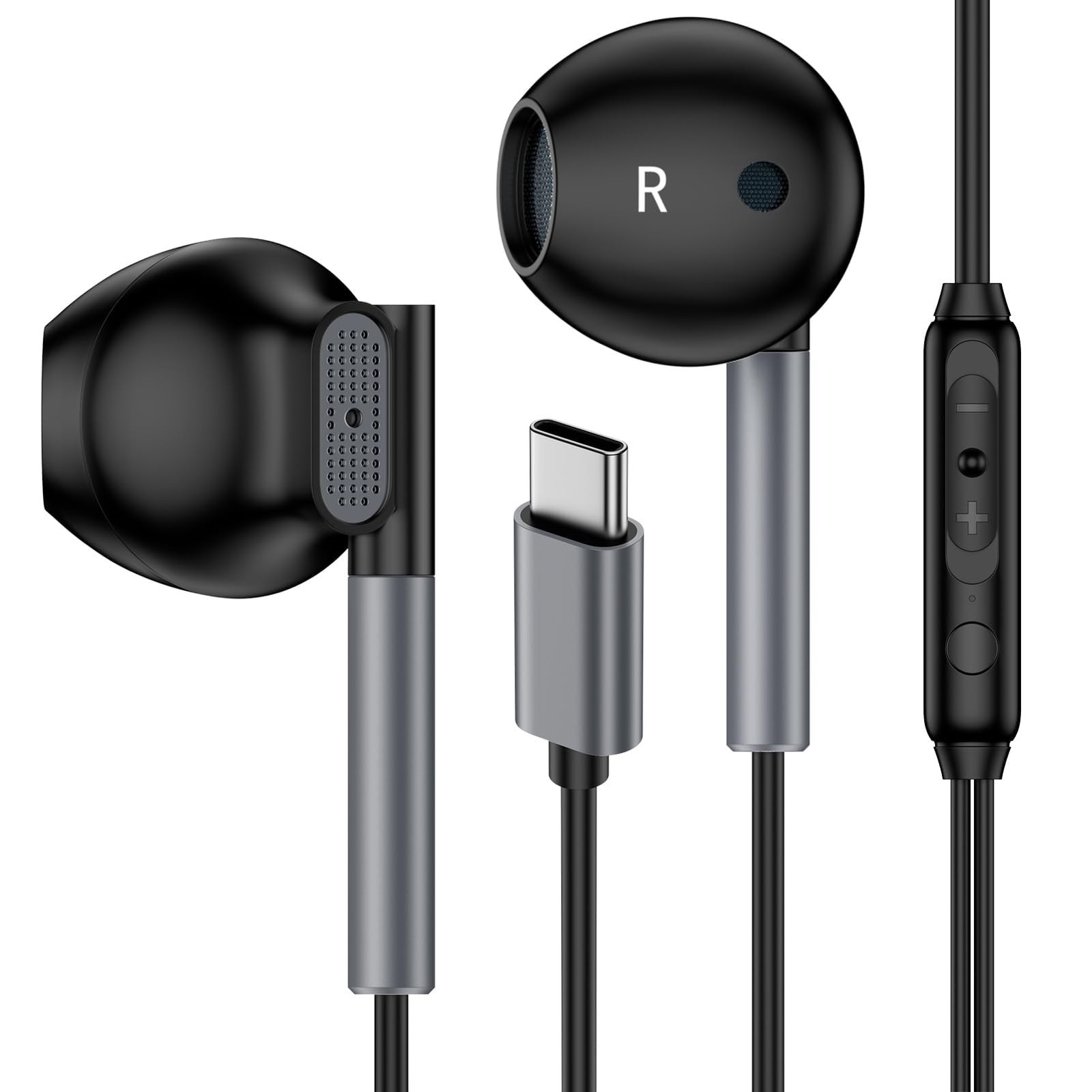 USB C Samsung Headphones Wired for Galaxy S26 S25 Edge S24 Pure Black
