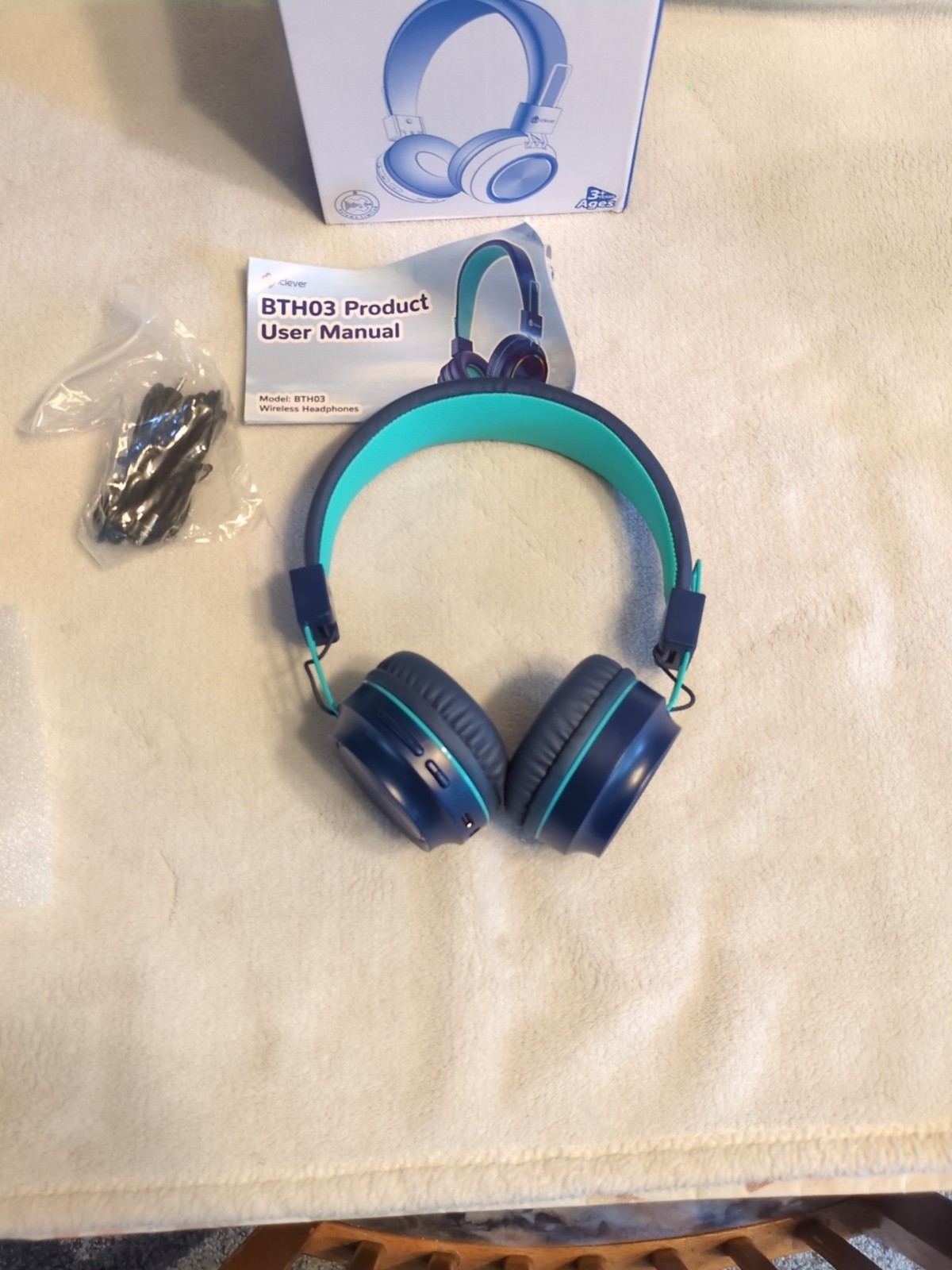 iClever BTH03 Kids Headphones Bluetooth 5.0, Foldable,Colorful LED Lights Stereo