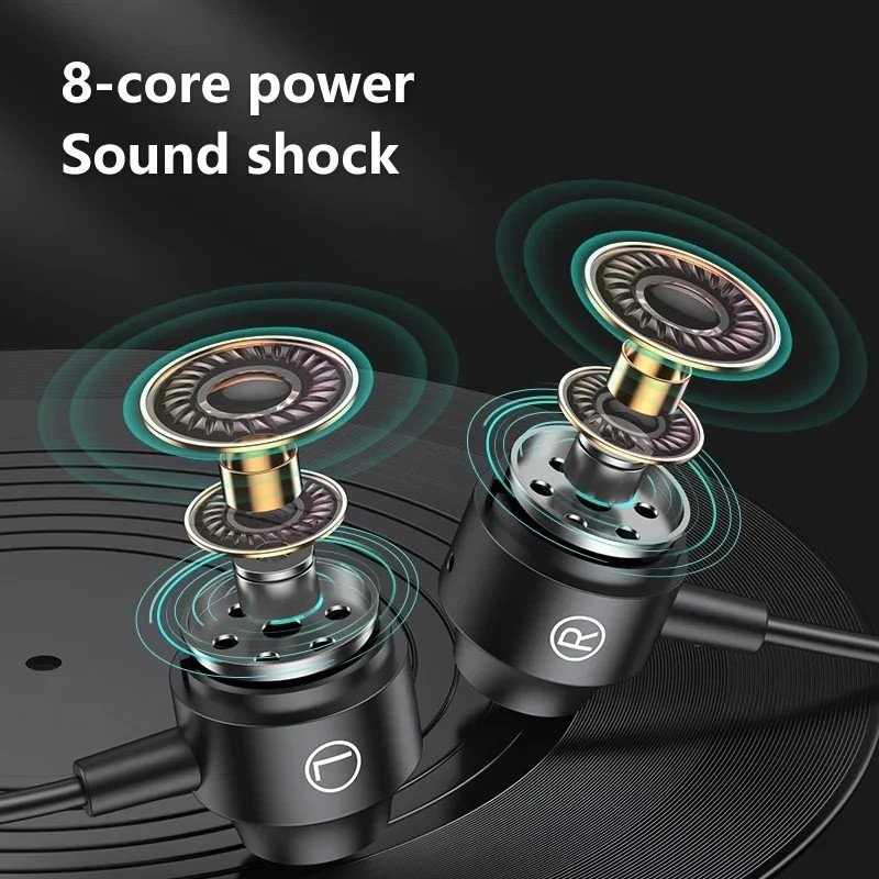Metal Wired Earphones 3.5mm Type C HiFi Stereo Gaming HD Mic Noise Reduction