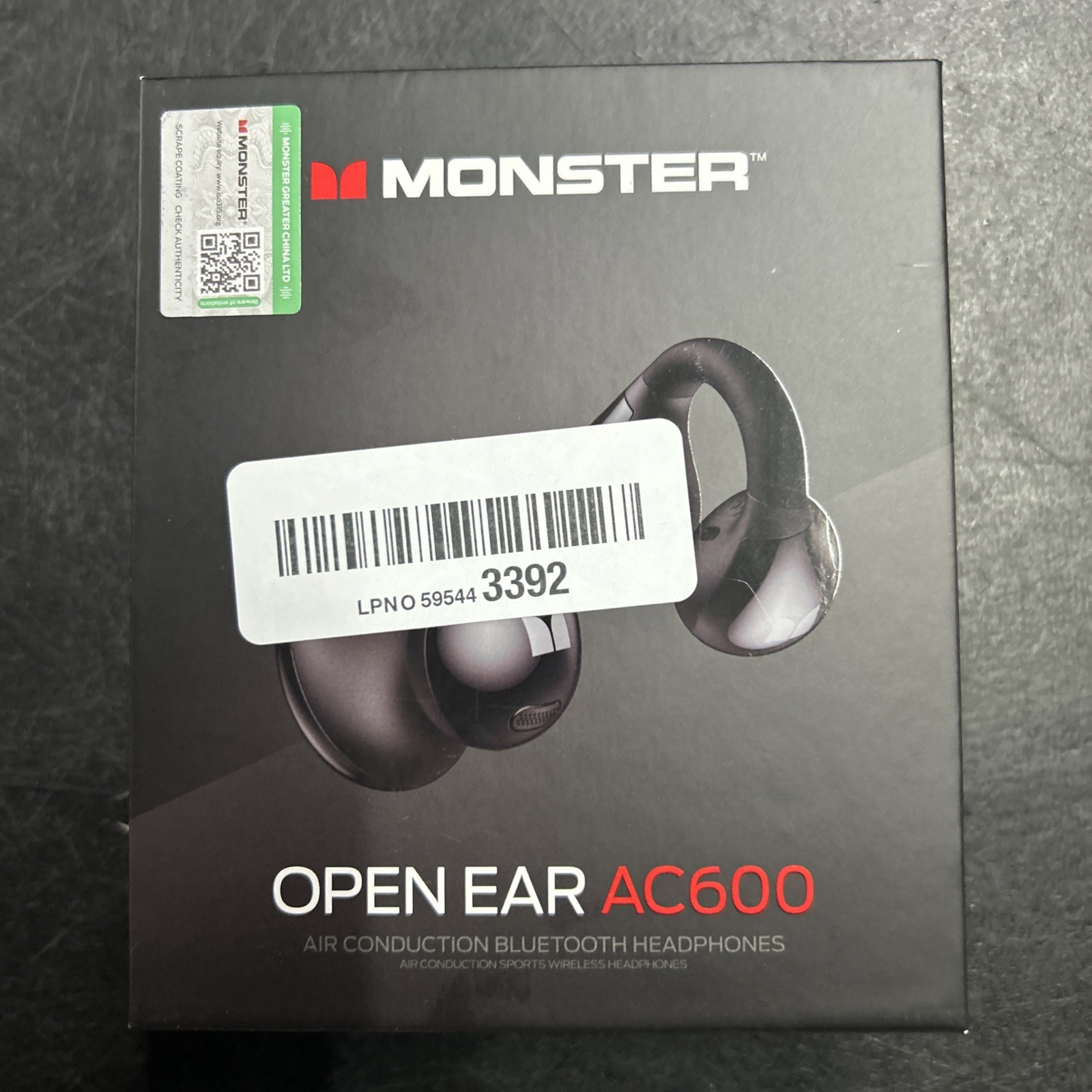 Monster Open Ear AC600 Earbuds Bluetooth 5.4 Bone Conduction – Black New