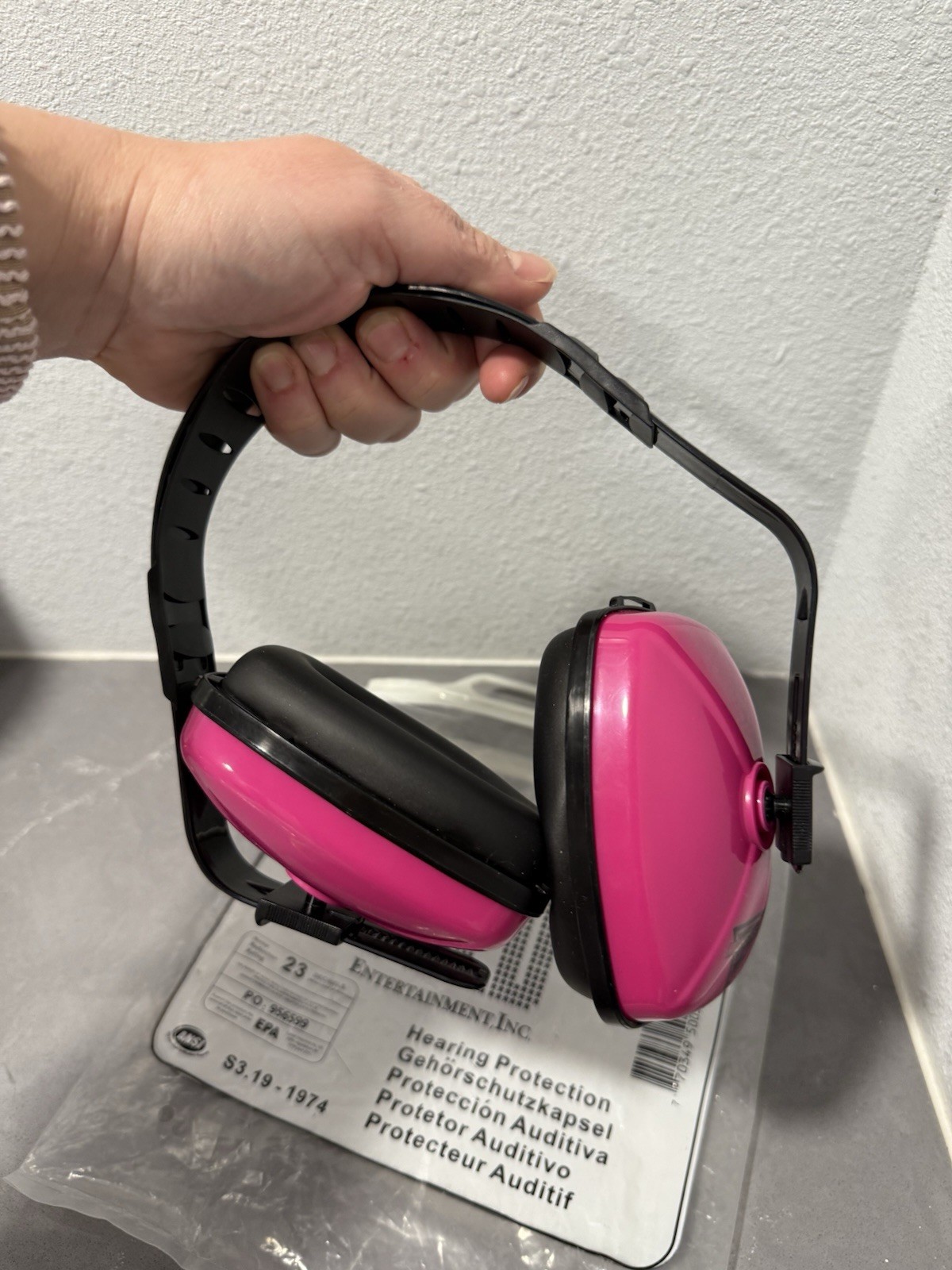 MONSTER JAM Hot Pink Noise Canceling Headphones Muffs One Size Adjustable