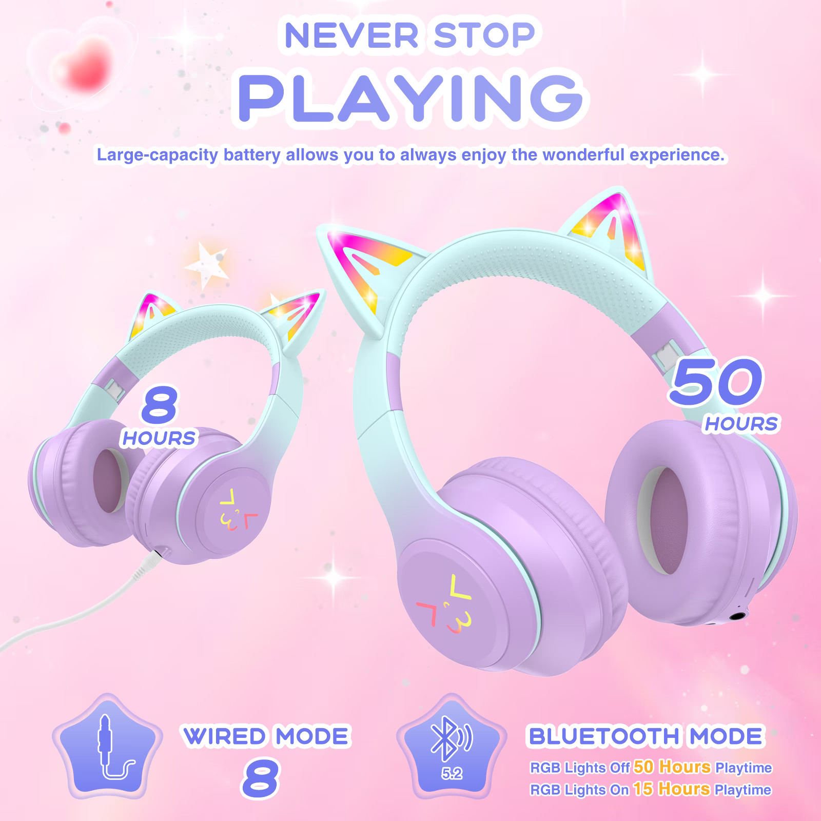 Kids Bluetooth Headphones, Lightweight Wireless Headphones for Kids, 85/94dB