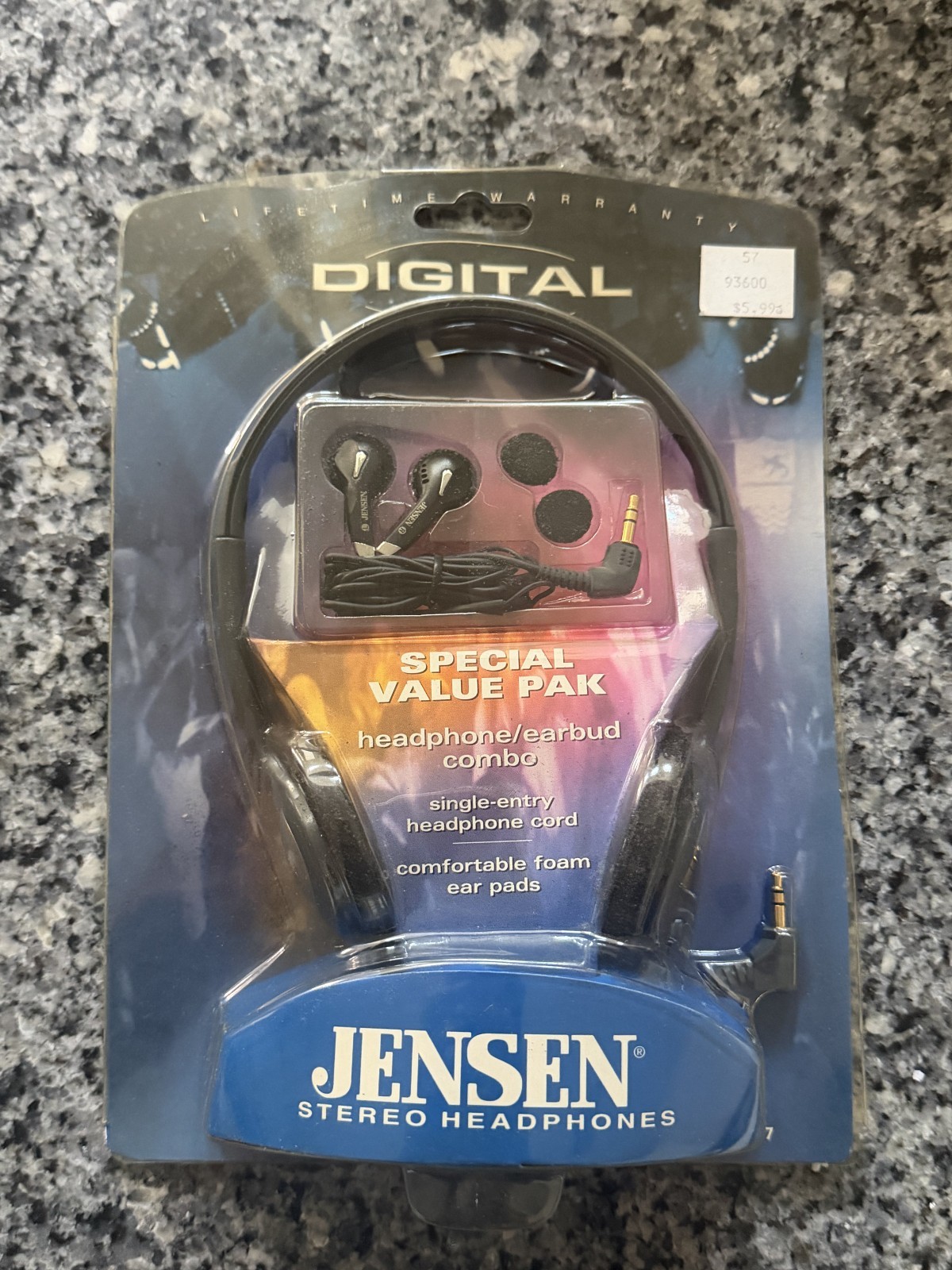 NOS Jensen JM7 Digital Stereo Headphones Earbuds Combo NIP