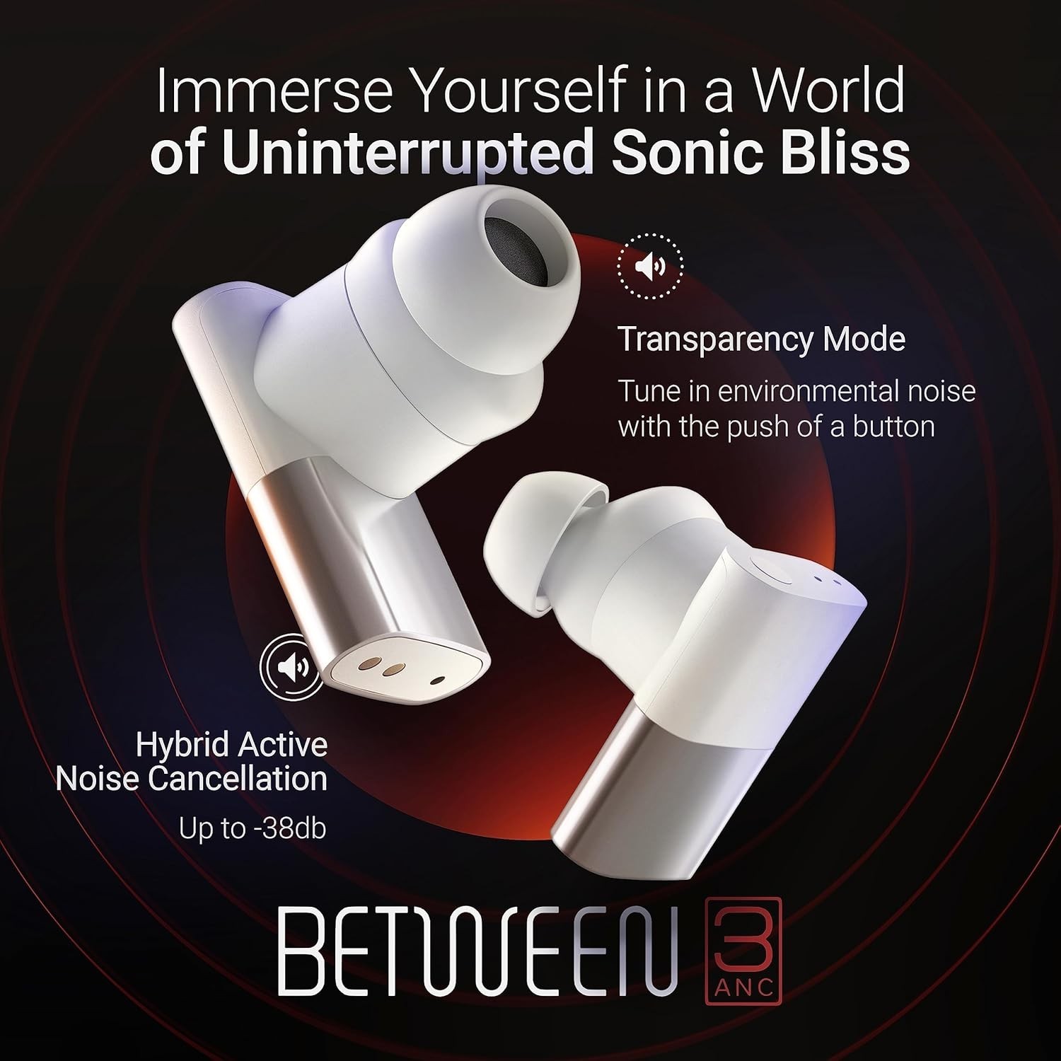 Status Audio Between 3ANC Bone Wireless Earbuds – Triple (Off-White)