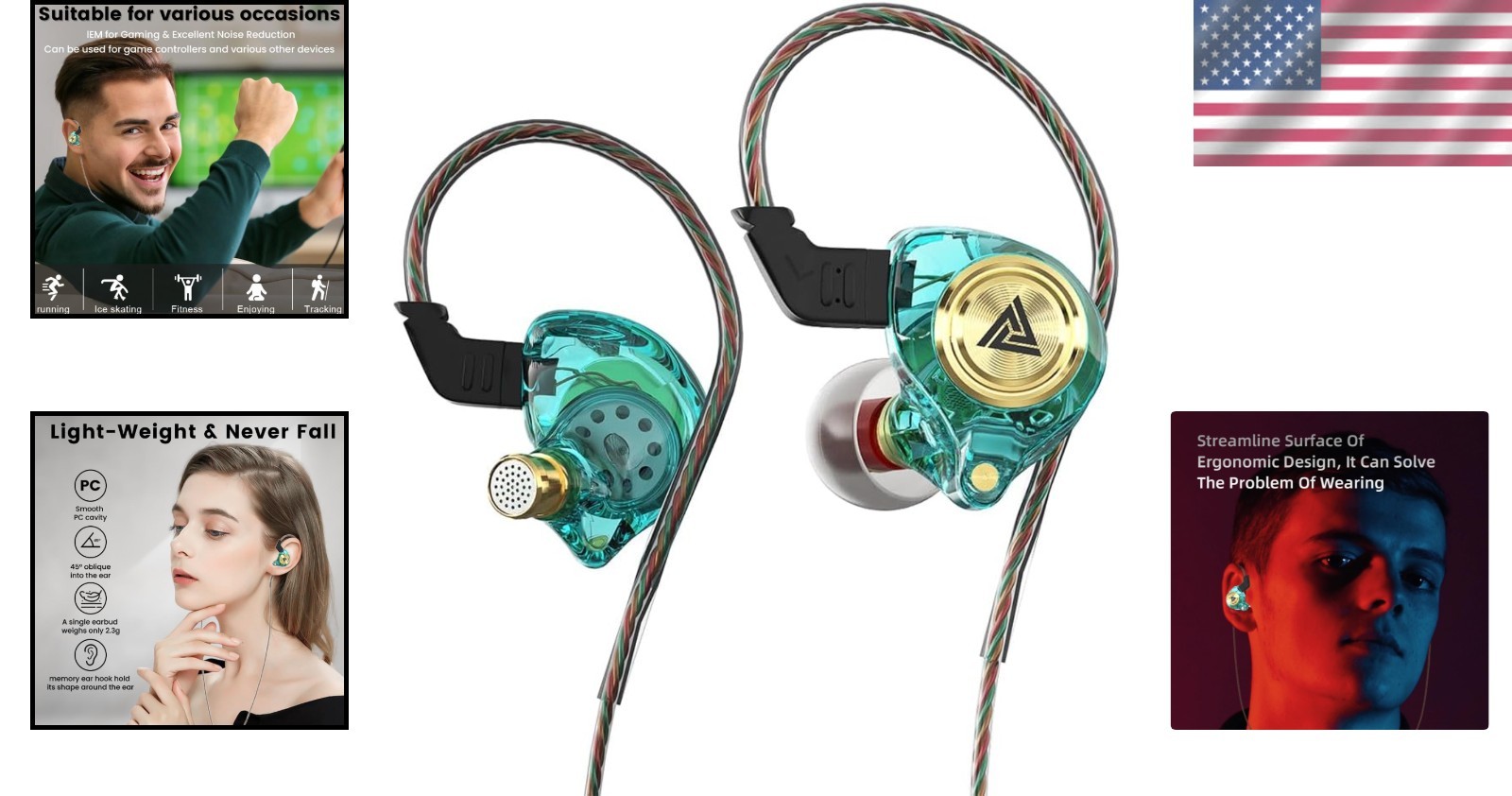 HiFi Wired Earbuds with Dynamic Driver & Active Noise Isolation – AK3FILE Green