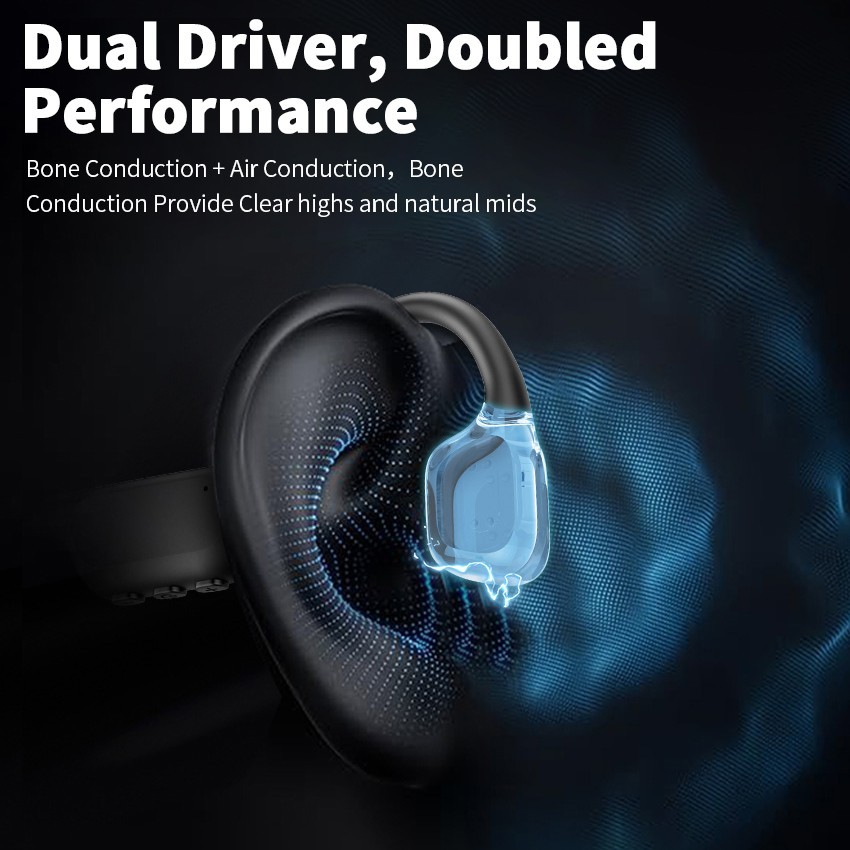 IPX8 Waterproof Bone Conduction Earphones 32GB MP3 Bluetooth 5.4 S10 Headphones