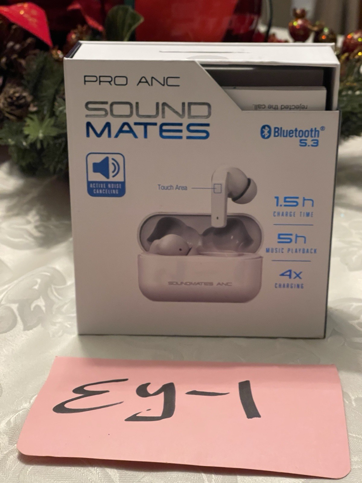 new Tzumi SoundMates Pro ANC Bluetooth 5.0 Wireless Earbuds – White